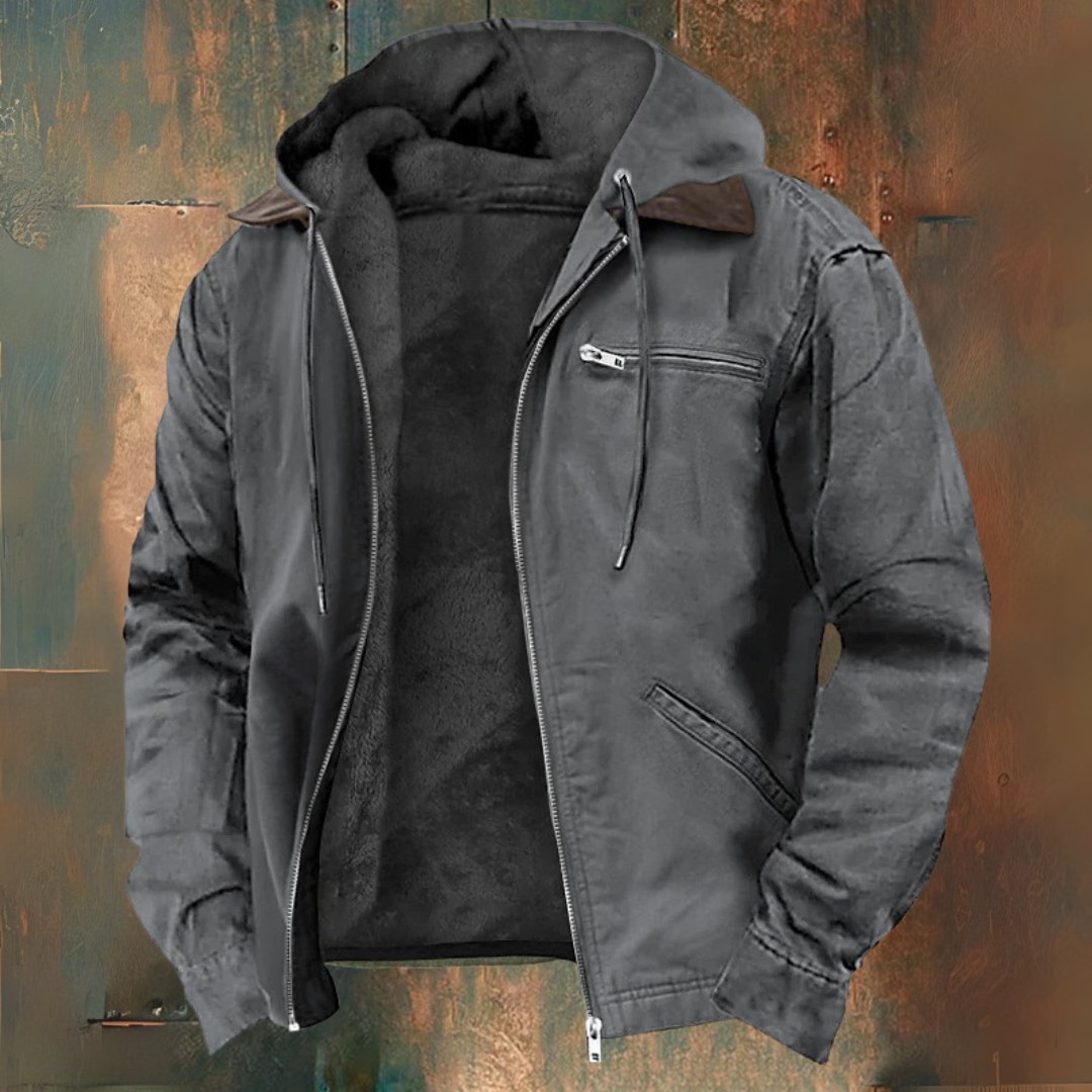 Men’s Winter Coat with Retro Look and Warm Lining