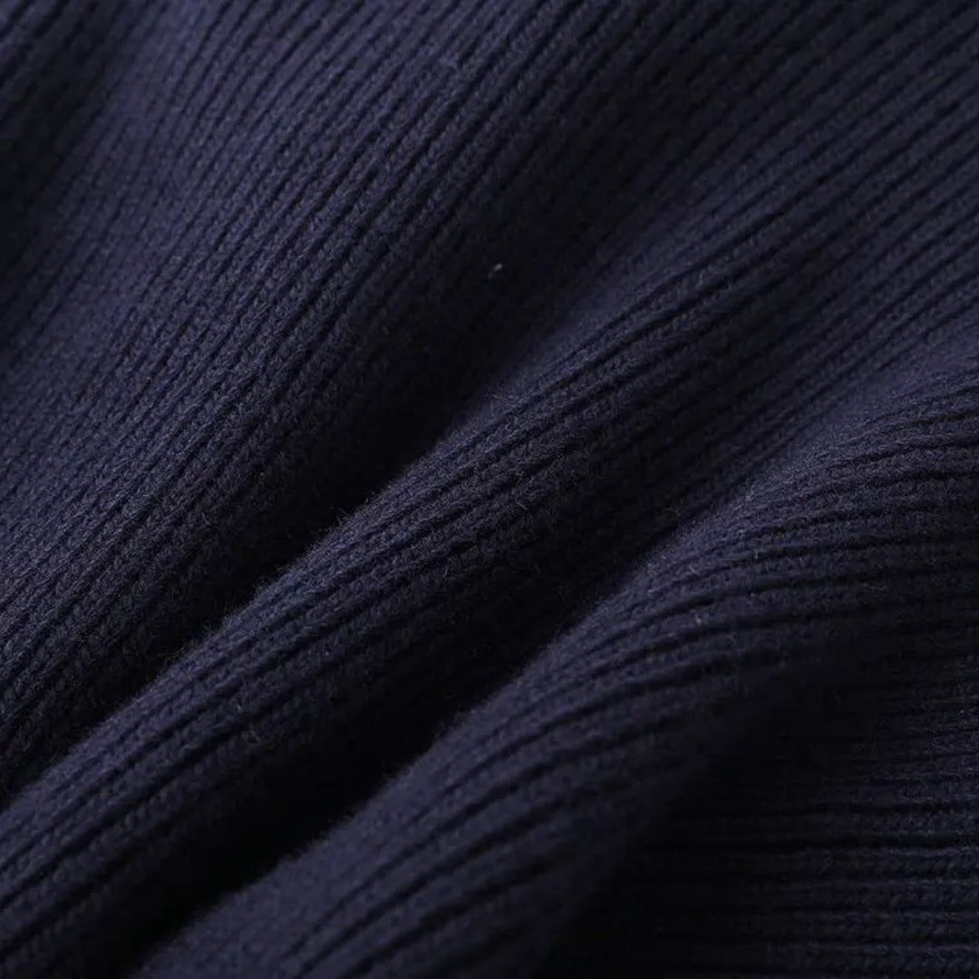 Women’s Knit Cardigan with Denim Trim