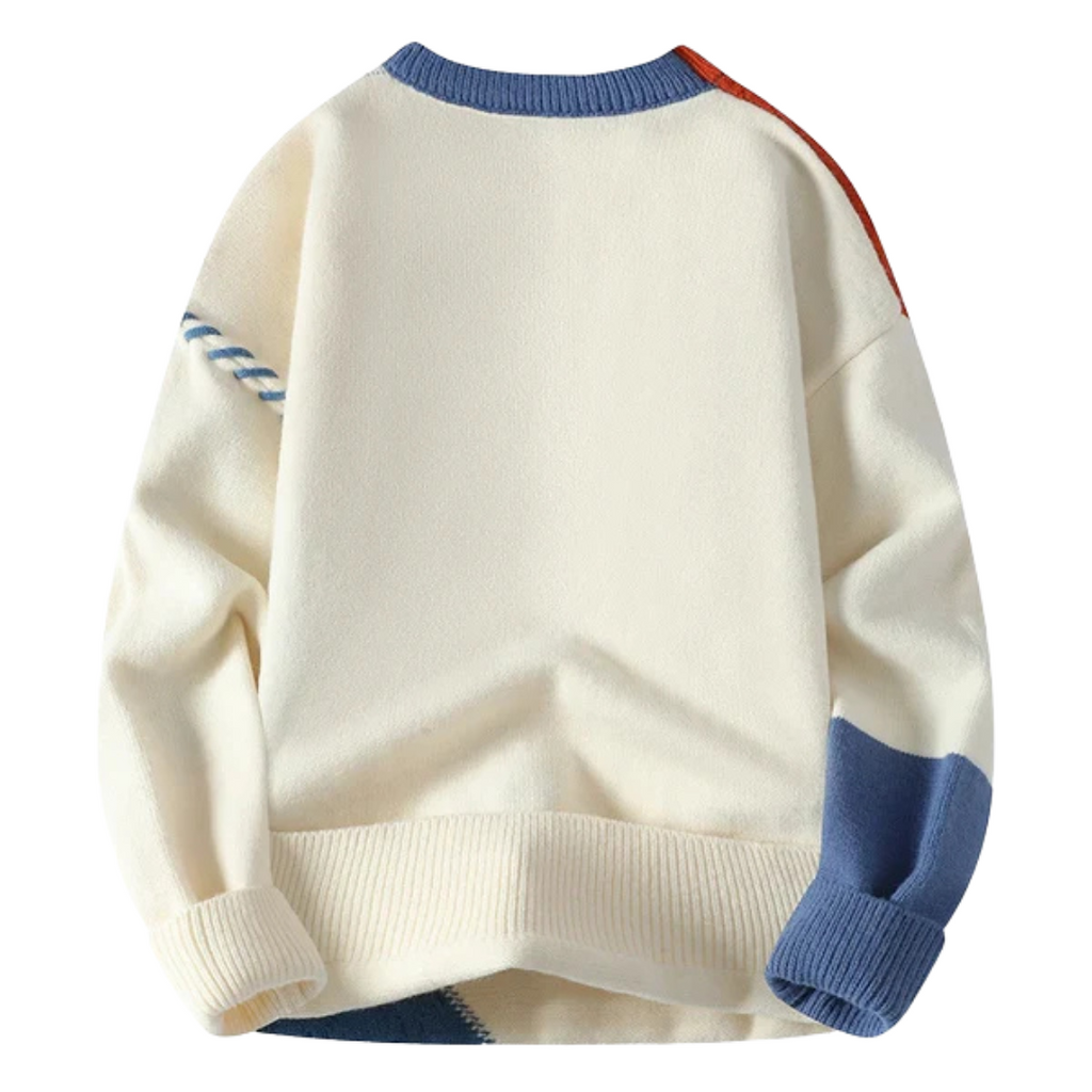 Men’s Cable Knit Patchwork Jumper