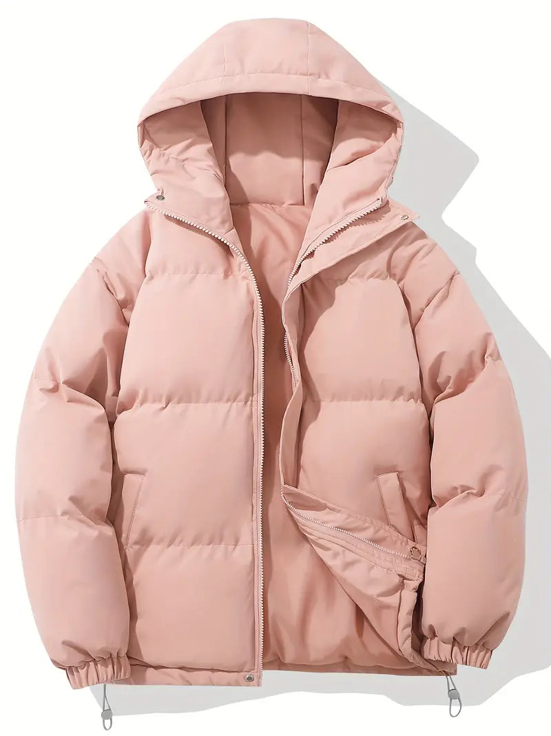 Women’s Padded Coat with Hood – Quilted Winter Jacket