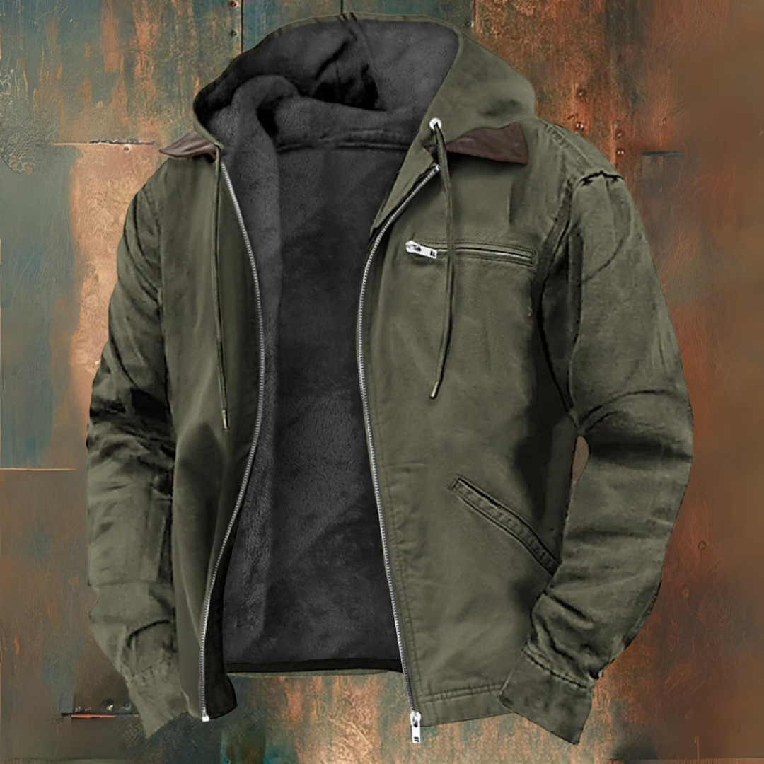 Men’s Winter Coat with Retro Look and Warm Lining
