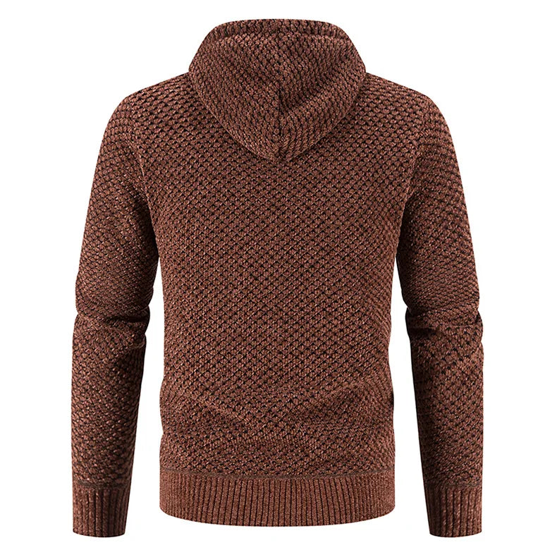 Men’s Knitted Cardigan – Fleece-Lined Zip-Up Winter Jacket