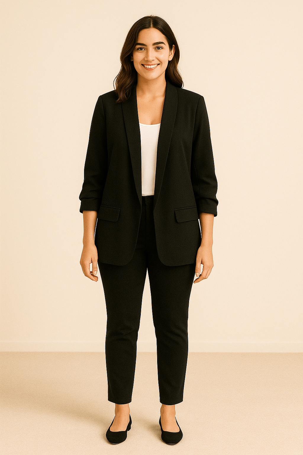 Women’s Lightweight Blazer – Rolled Sleeves Layering Piece