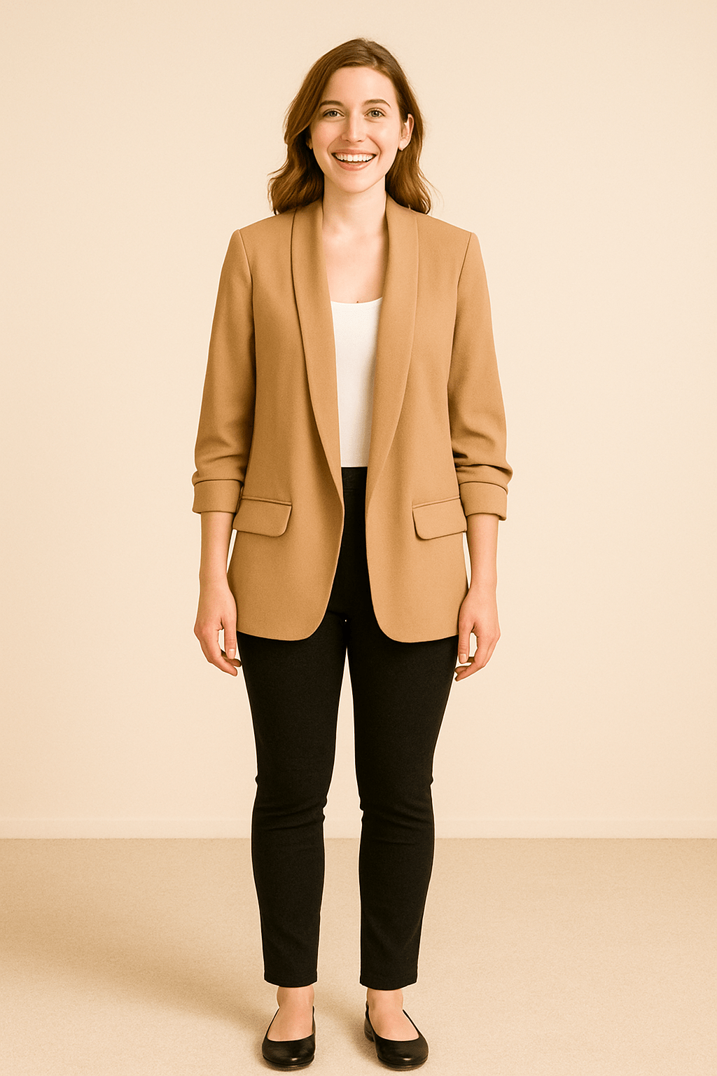Women’s Lightweight Blazer – Rolled Sleeves Layering Piece