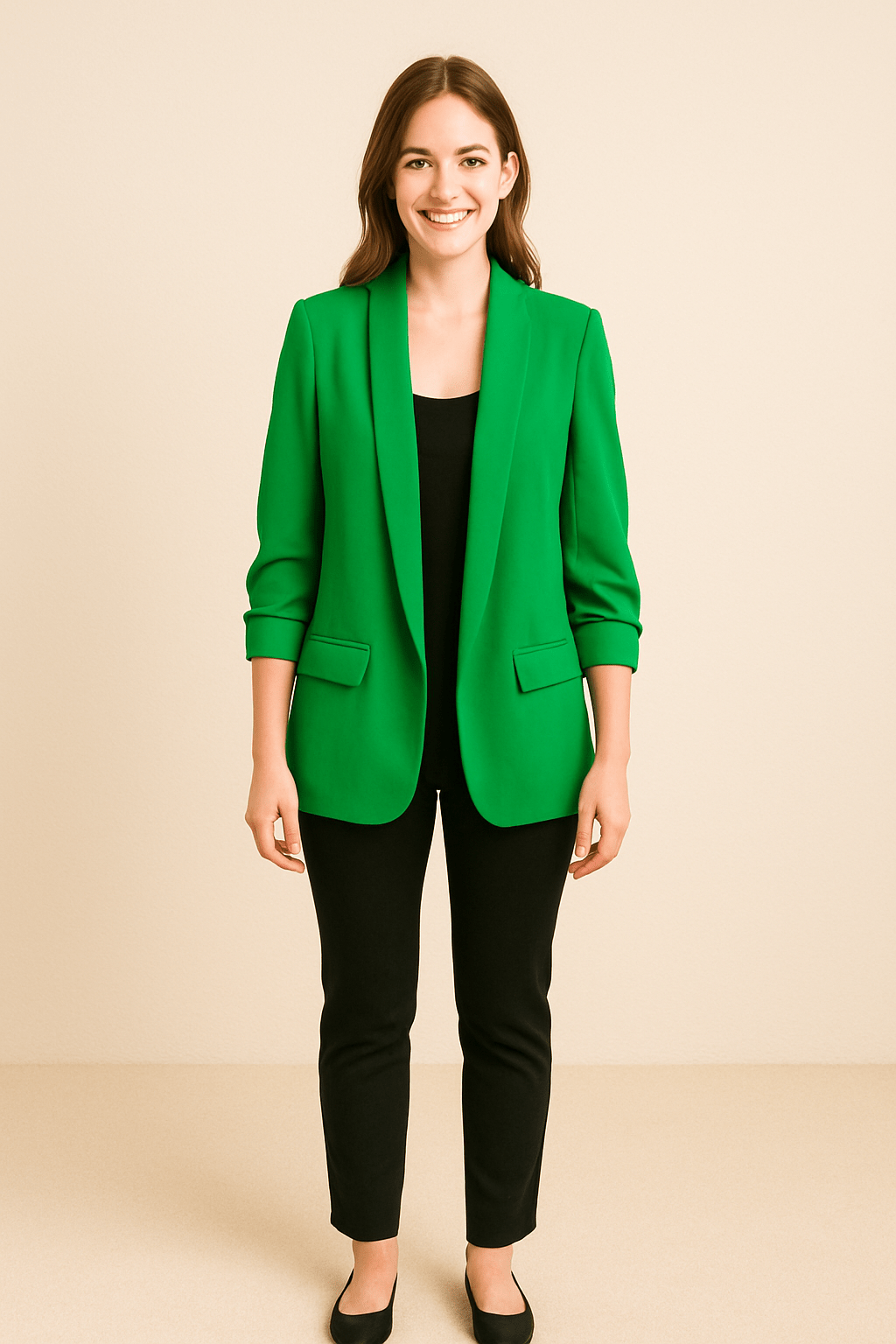 Women’s Lightweight Blazer – Rolled Sleeves Layering Piece