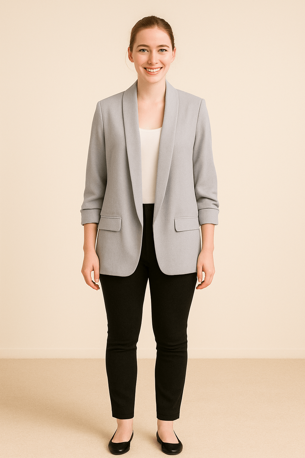 Women’s Lightweight Blazer – Rolled Sleeves Layering Piece