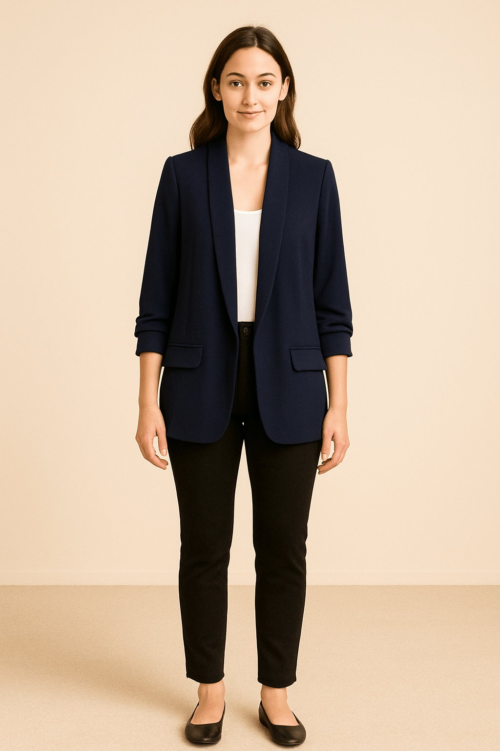 Women’s Lightweight Blazer – Rolled Sleeves Layering Piece