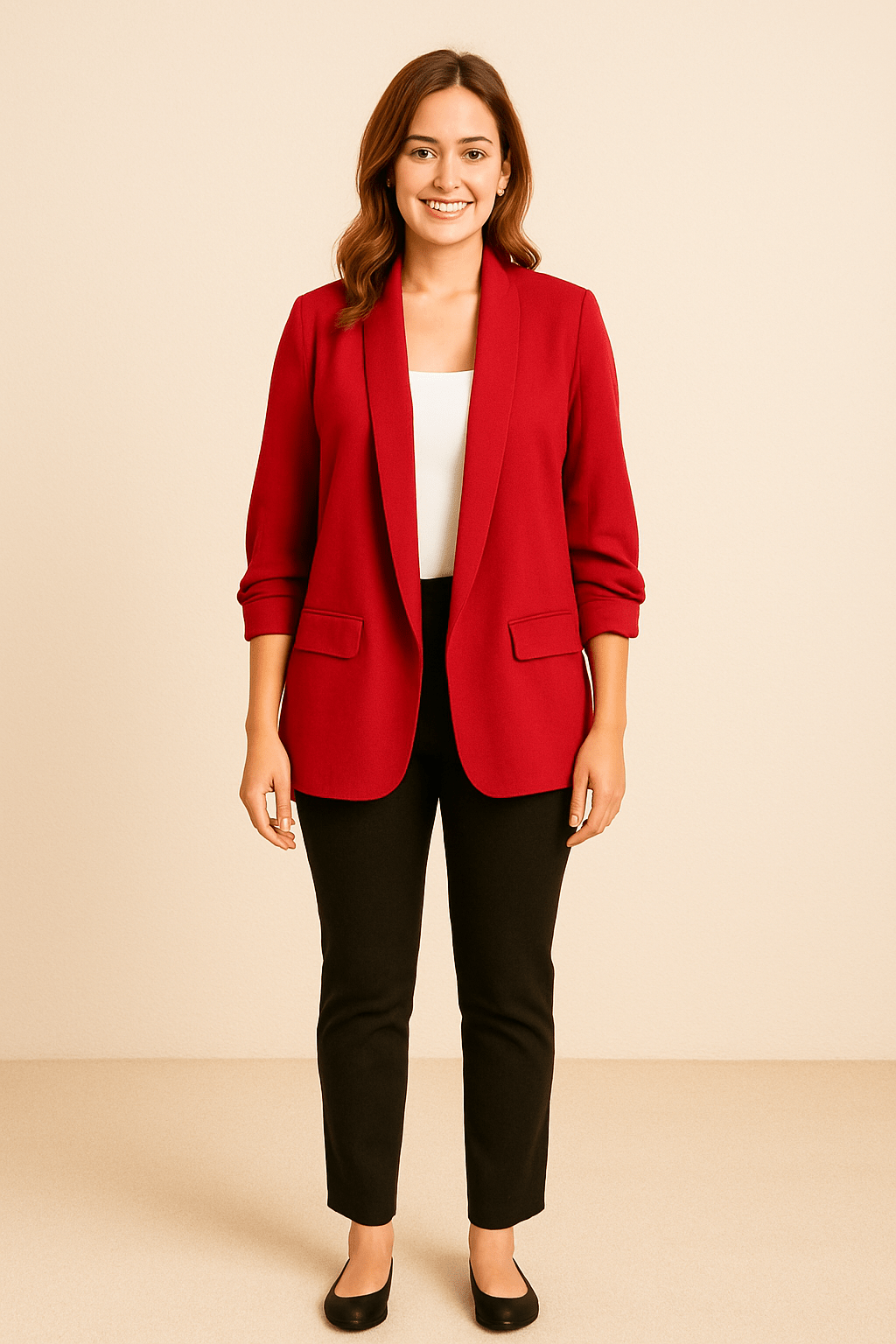 Women’s Lightweight Blazer – Rolled Sleeves Layering Piece