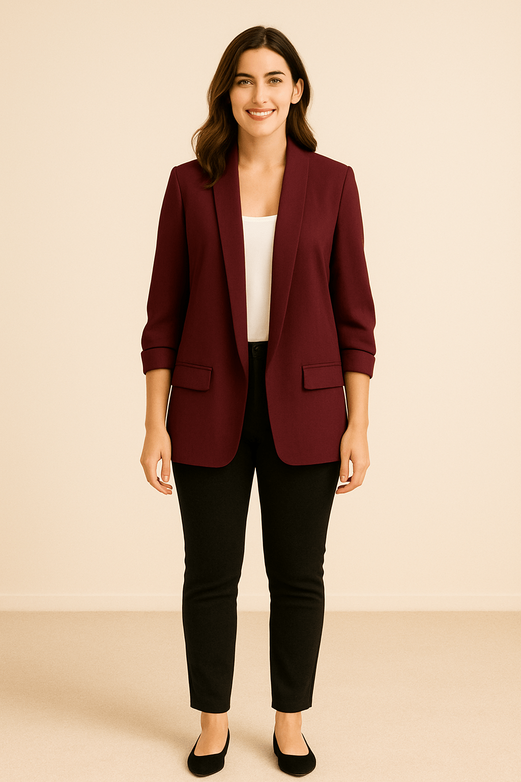 Women’s Lightweight Blazer – Rolled Sleeves Layering Piece