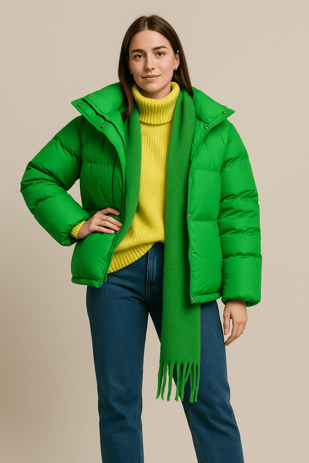 Women’s Oversized Quilted Puffer Jacket with Water-Resistant Hood