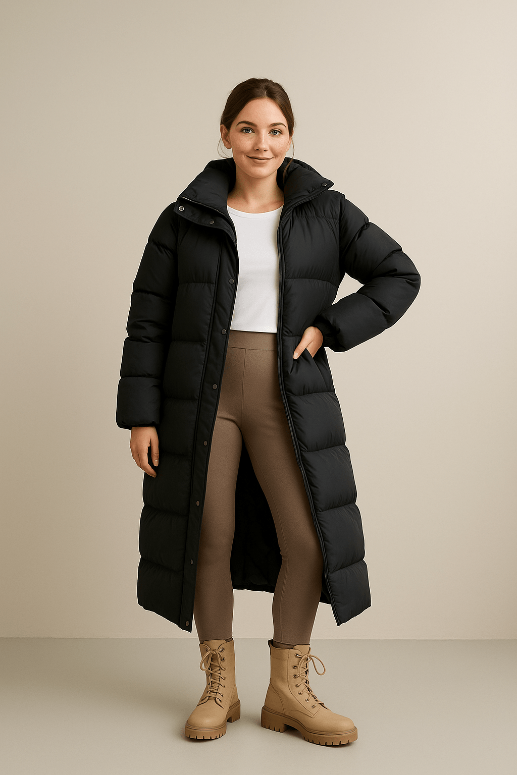 Women’s Quilted Oversized Puffer Coat with Hood