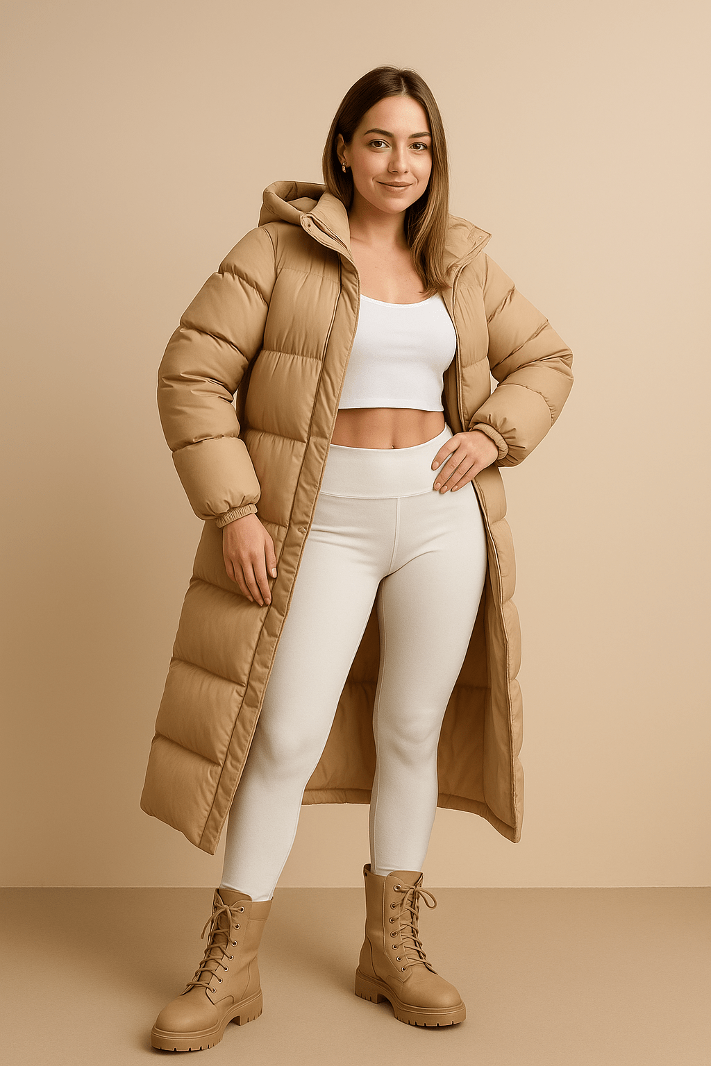 Women’s Quilted Oversized Puffer Coat with Hood