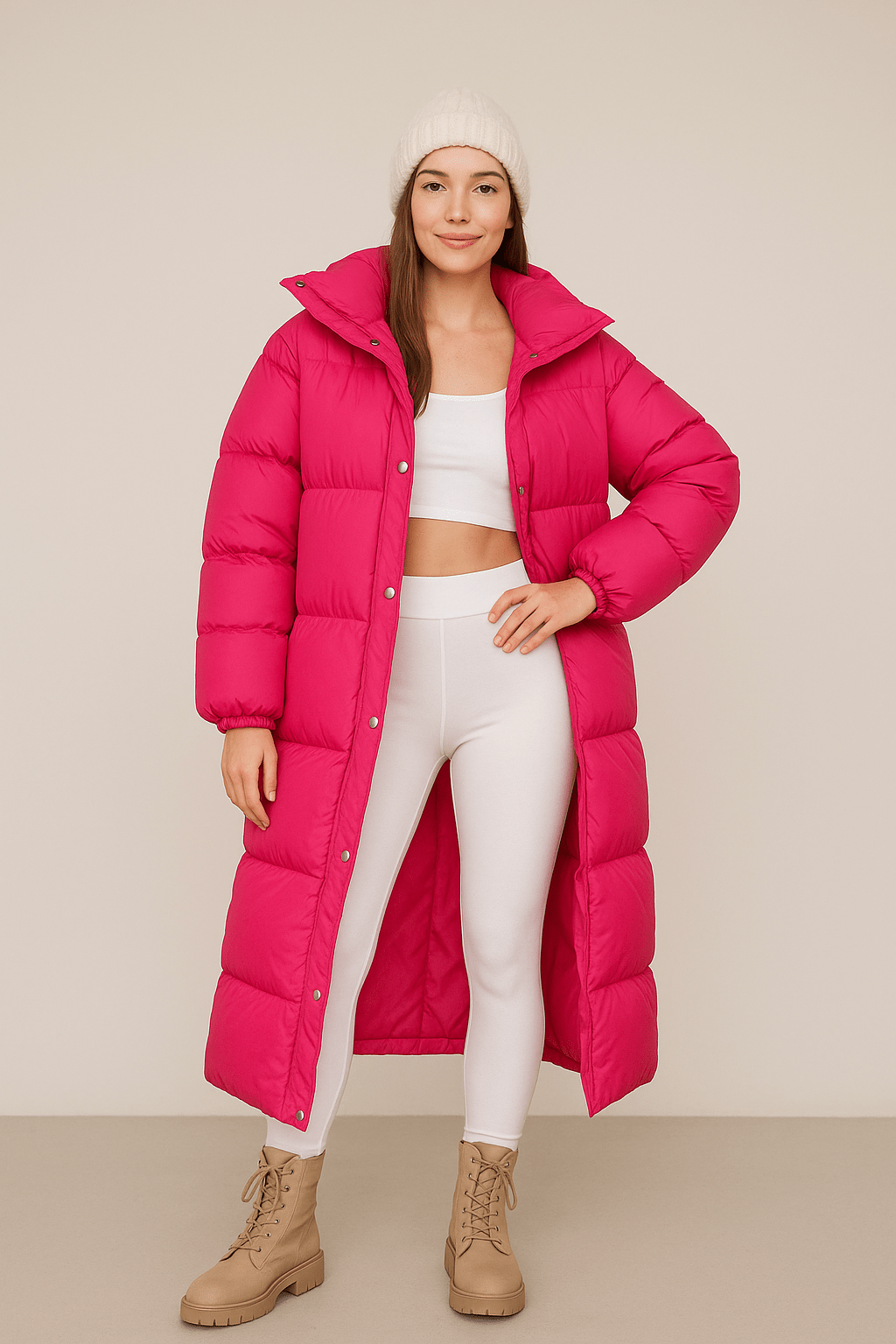 Women’s Quilted Oversized Puffer Coat with Hood