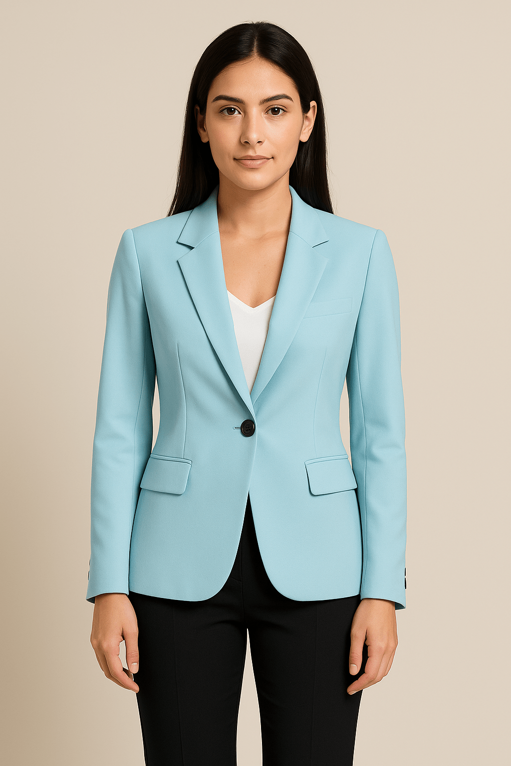 Women’s Tailored Blazer – Single-Breasted Elegant Office Jacket