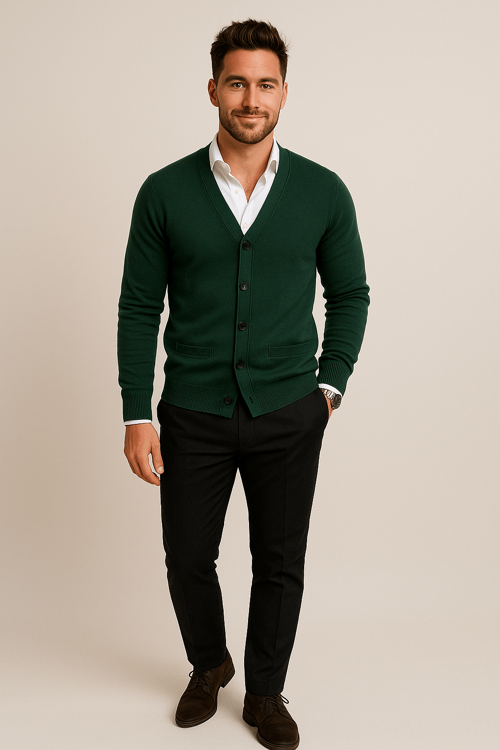 Men’s Knitted V-Neck Cardigan