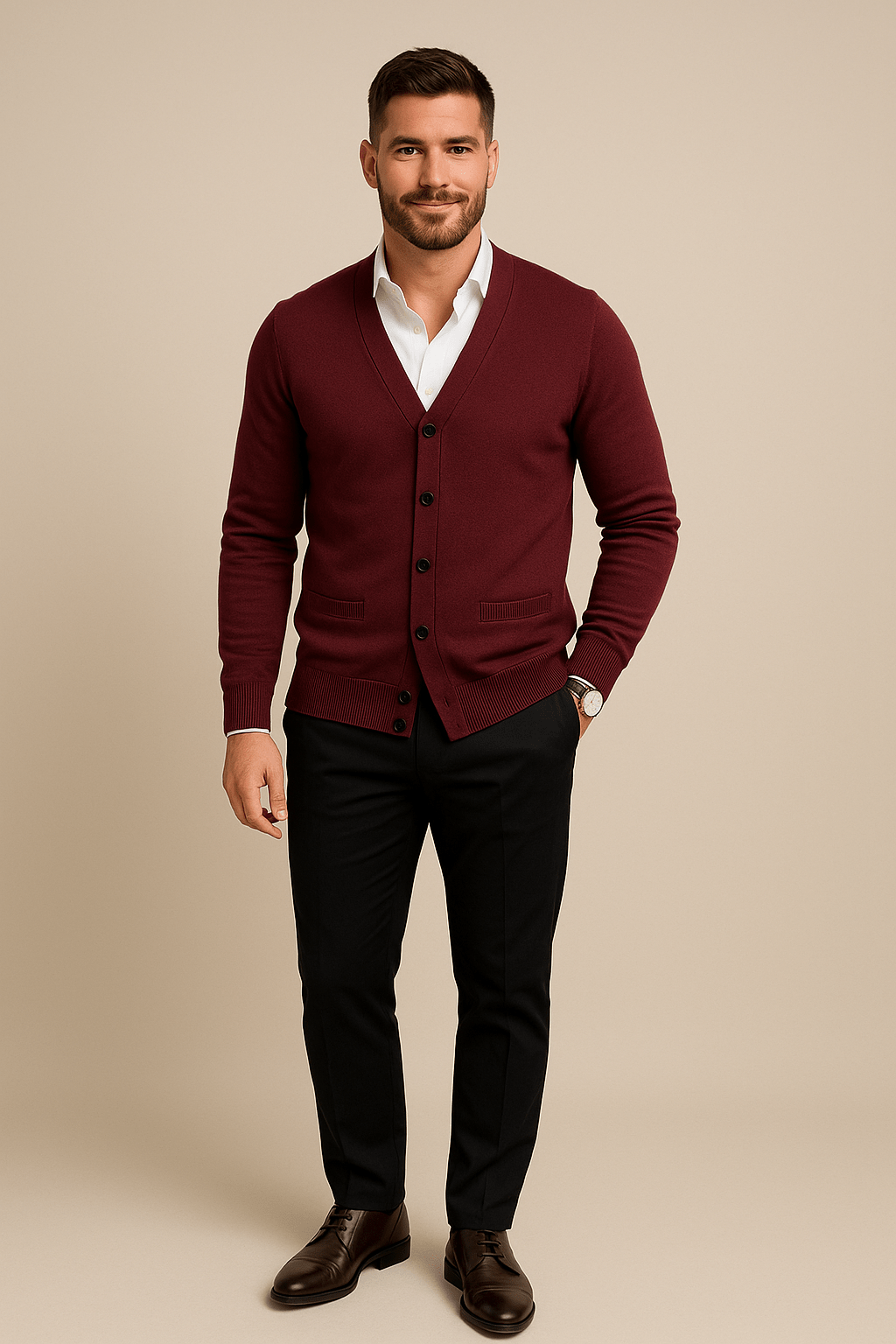Men’s Knitted V-Neck Cardigan