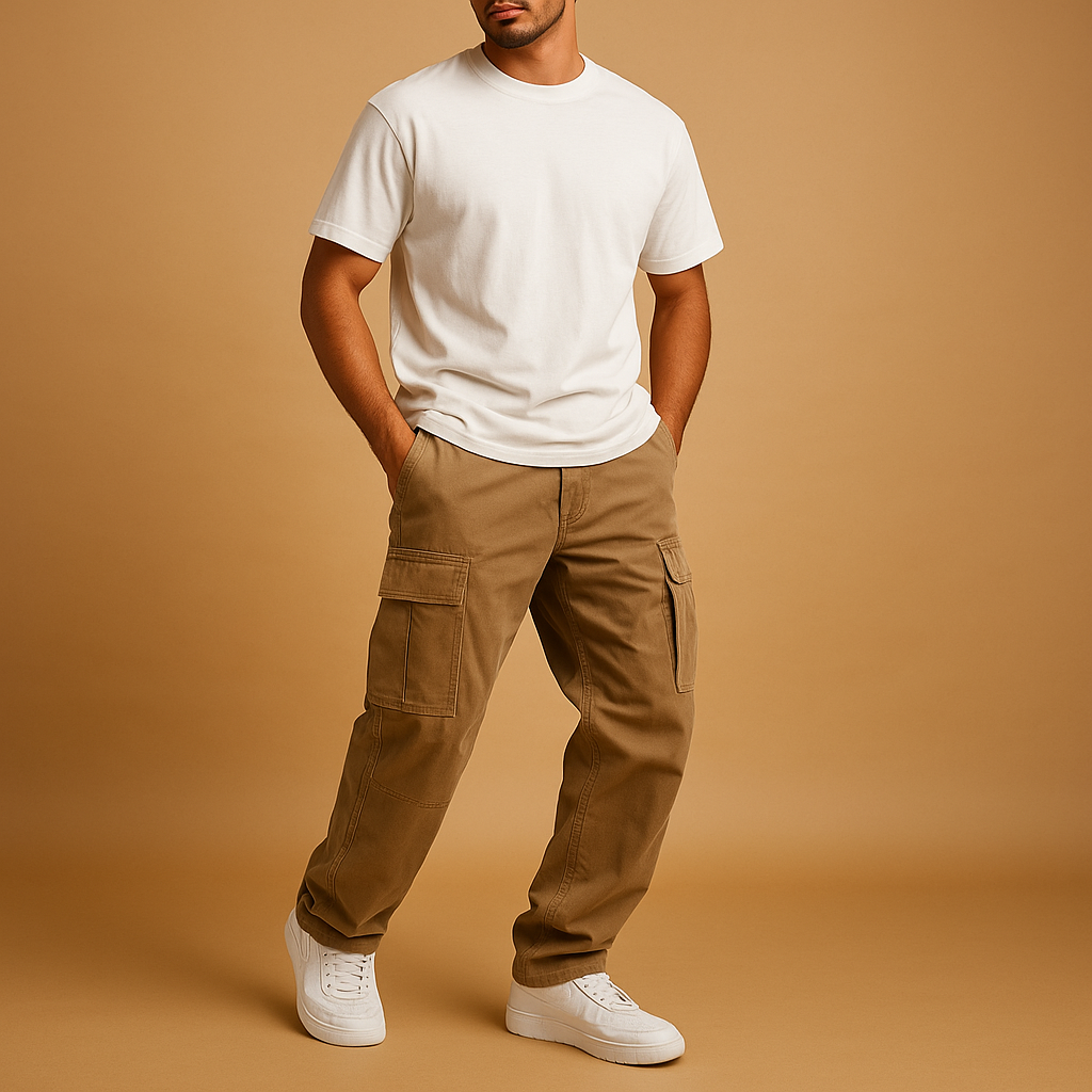 Men’s Regular Fit Cargo Pants – Functional Design with Multiple Pockets