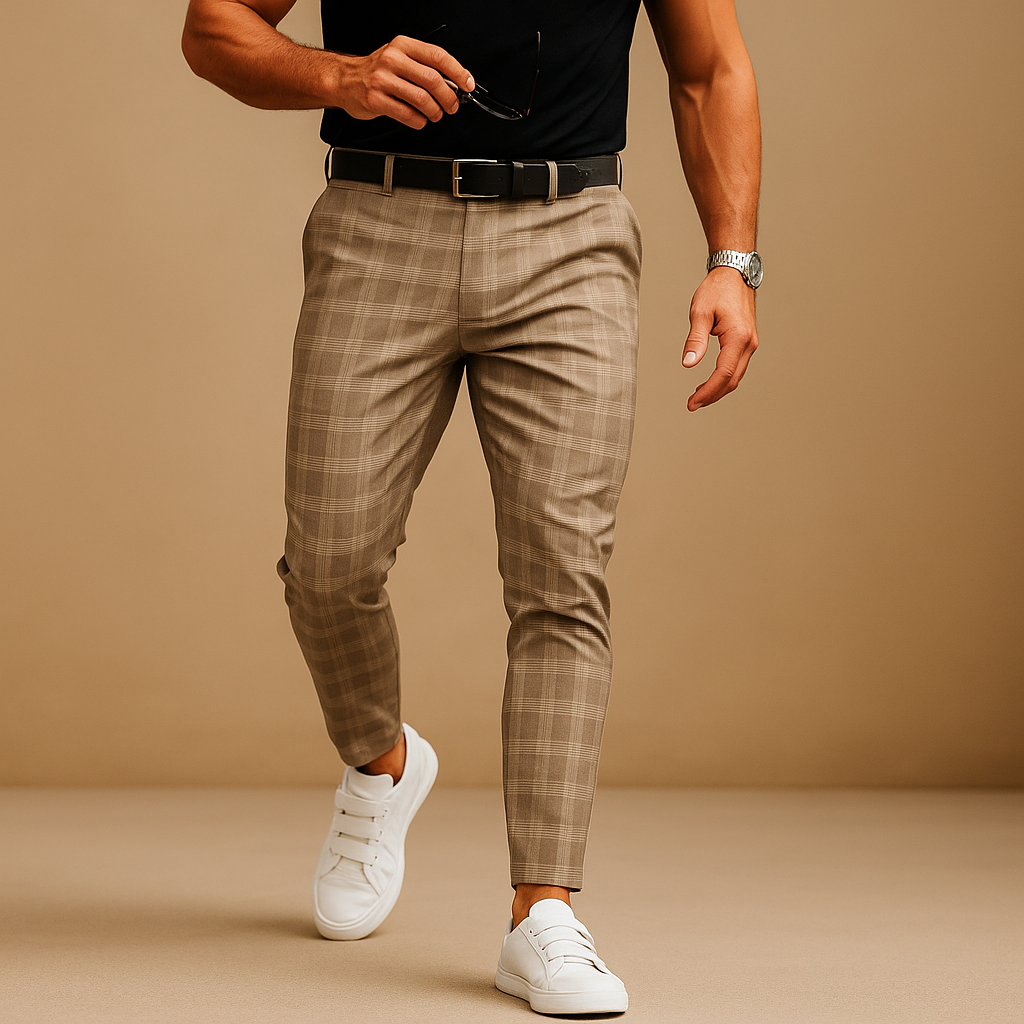 Men’s Checked Casual Pants – Relaxed Fit with Modern Appeal