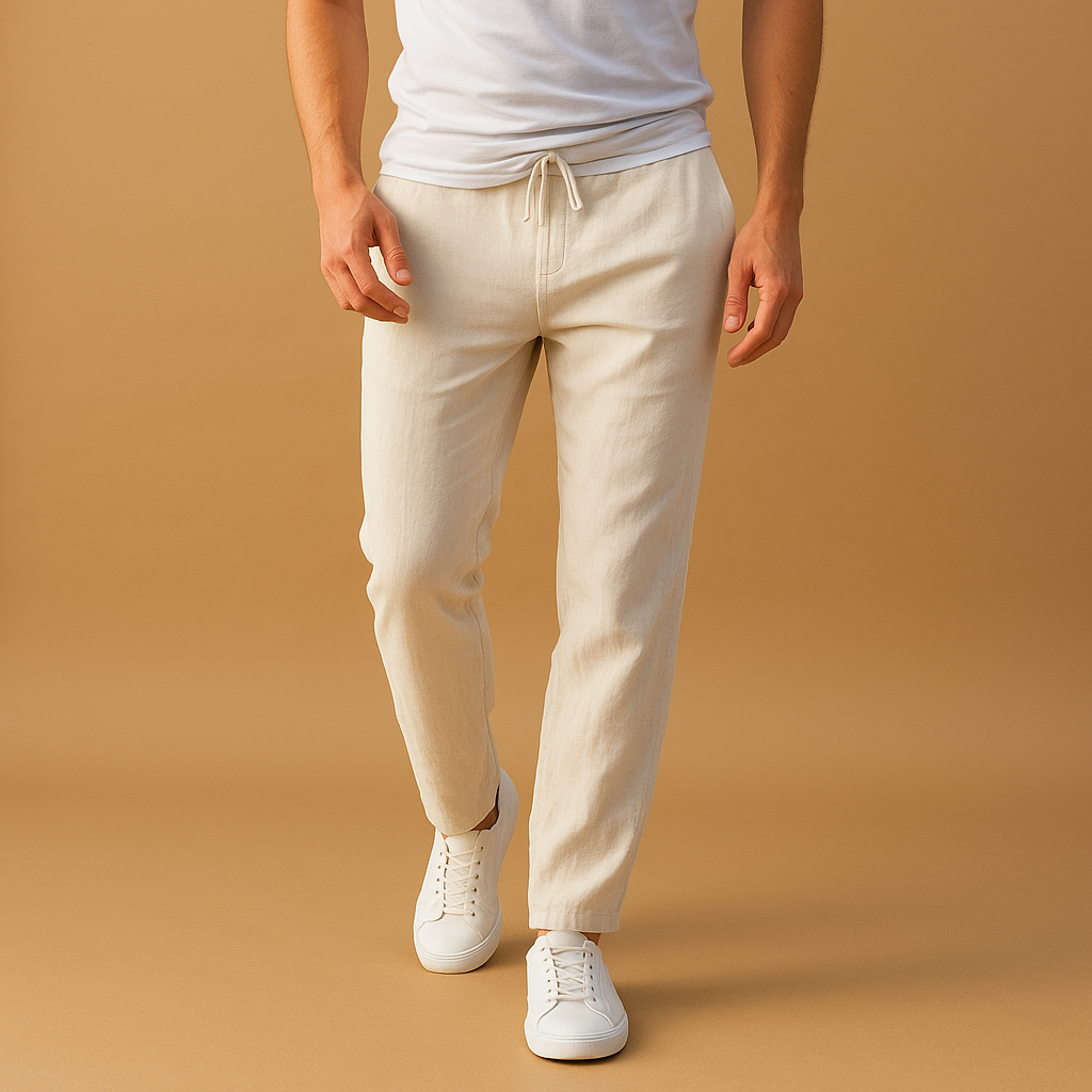 Men’s Casual Cotton Pants with Elastic Waistband – Relaxed Everyday Fit