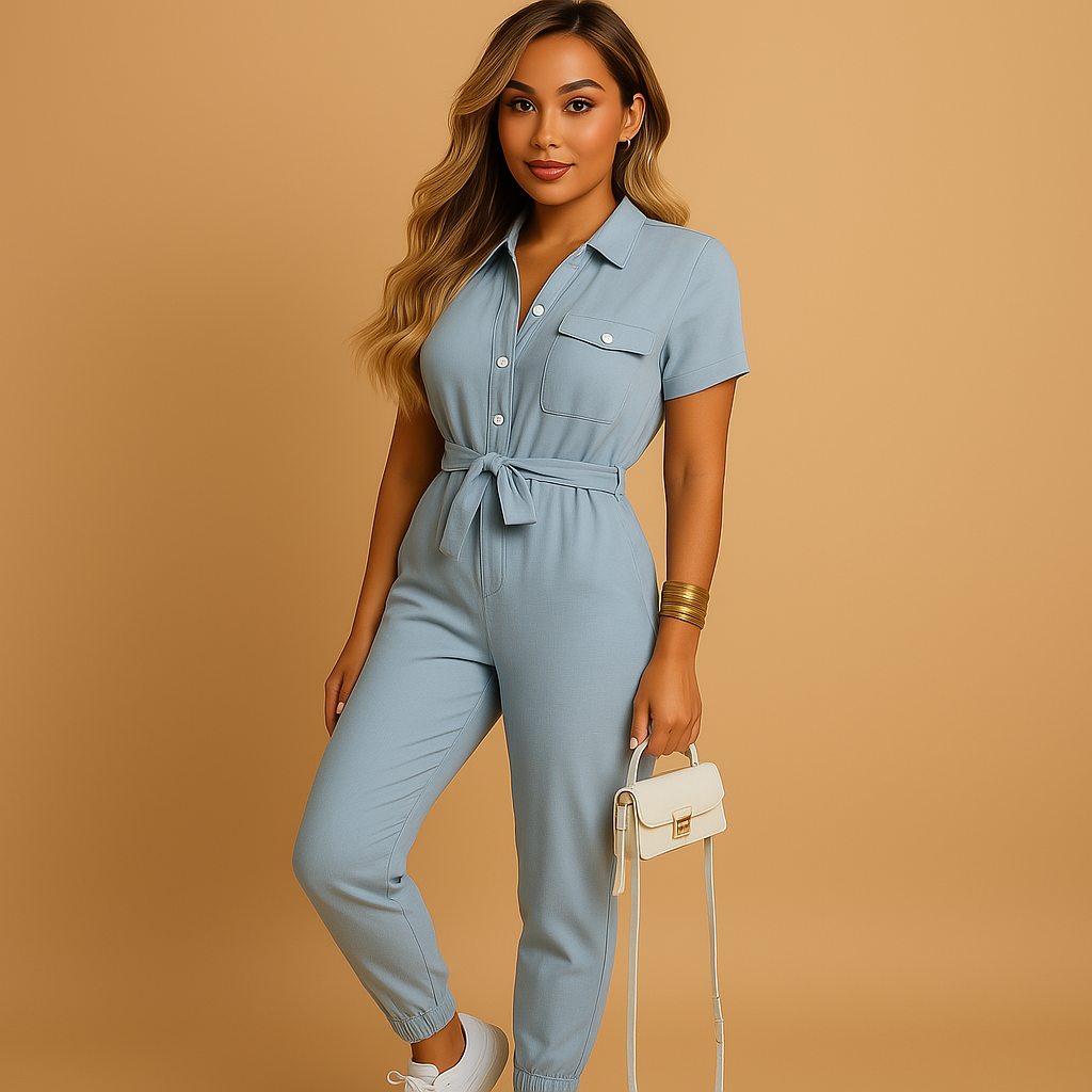Tailored Women's Jumpsuit with Button Detail