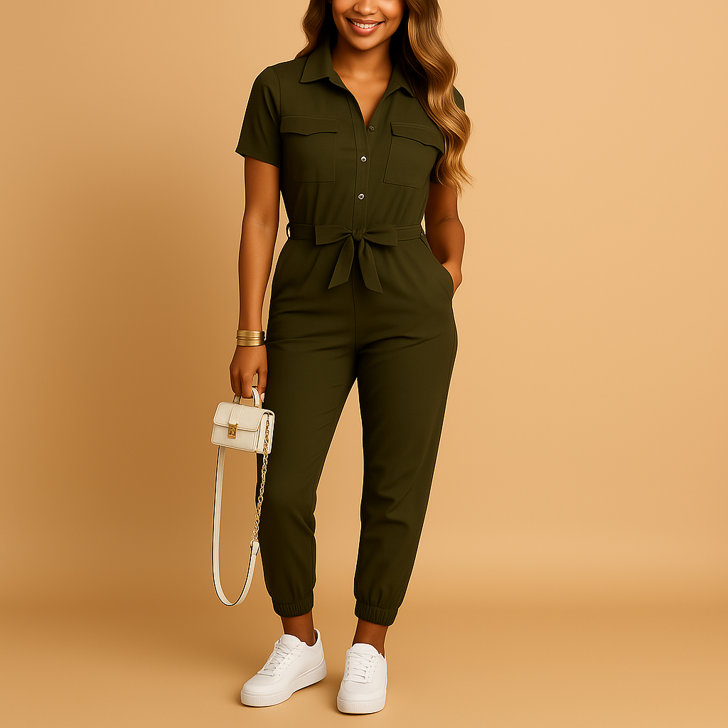 Tailored Women's Jumpsuit with Button Detail