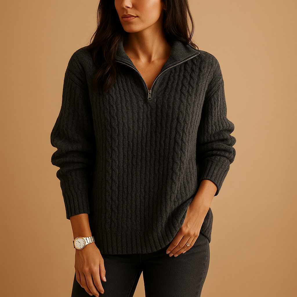 Women's Half-Zip Jumper with Tailored Fit