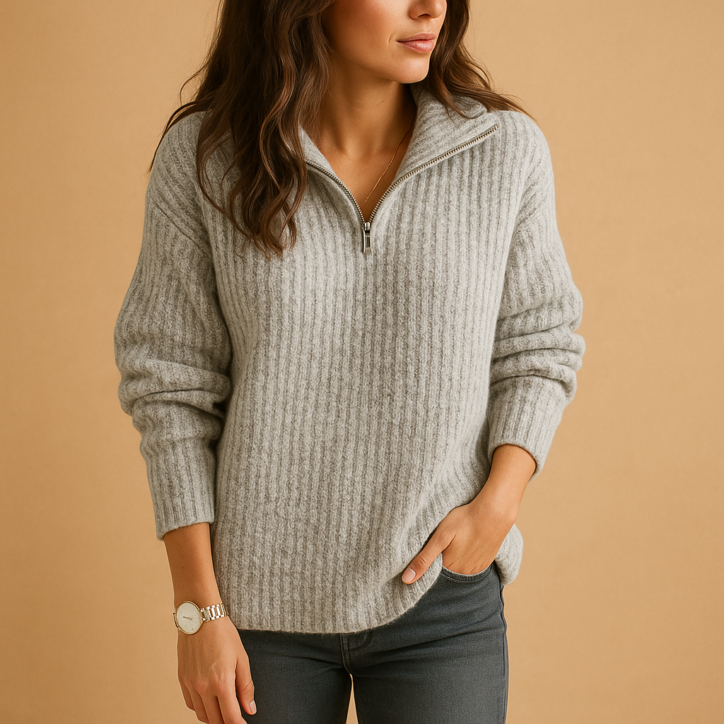 Women's Half-Zip Jumper with Tailored Fit
