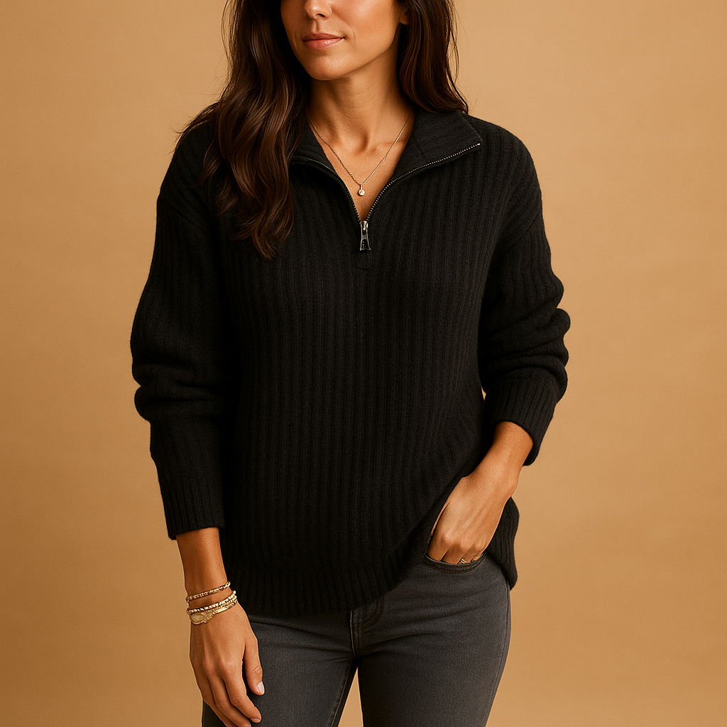 Women's Half-Zip Jumper with Tailored Fit