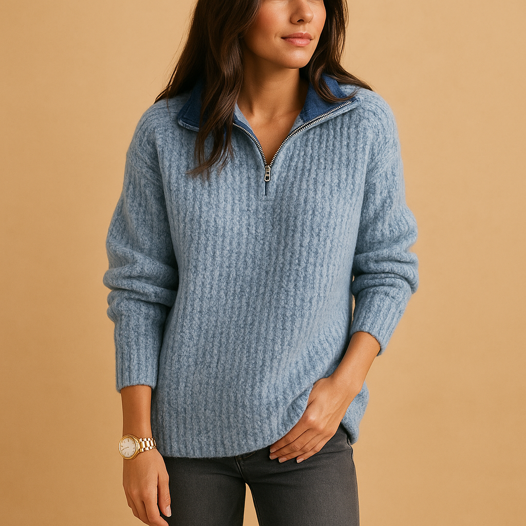 Women's Half-Zip Jumper with Tailored Fit
