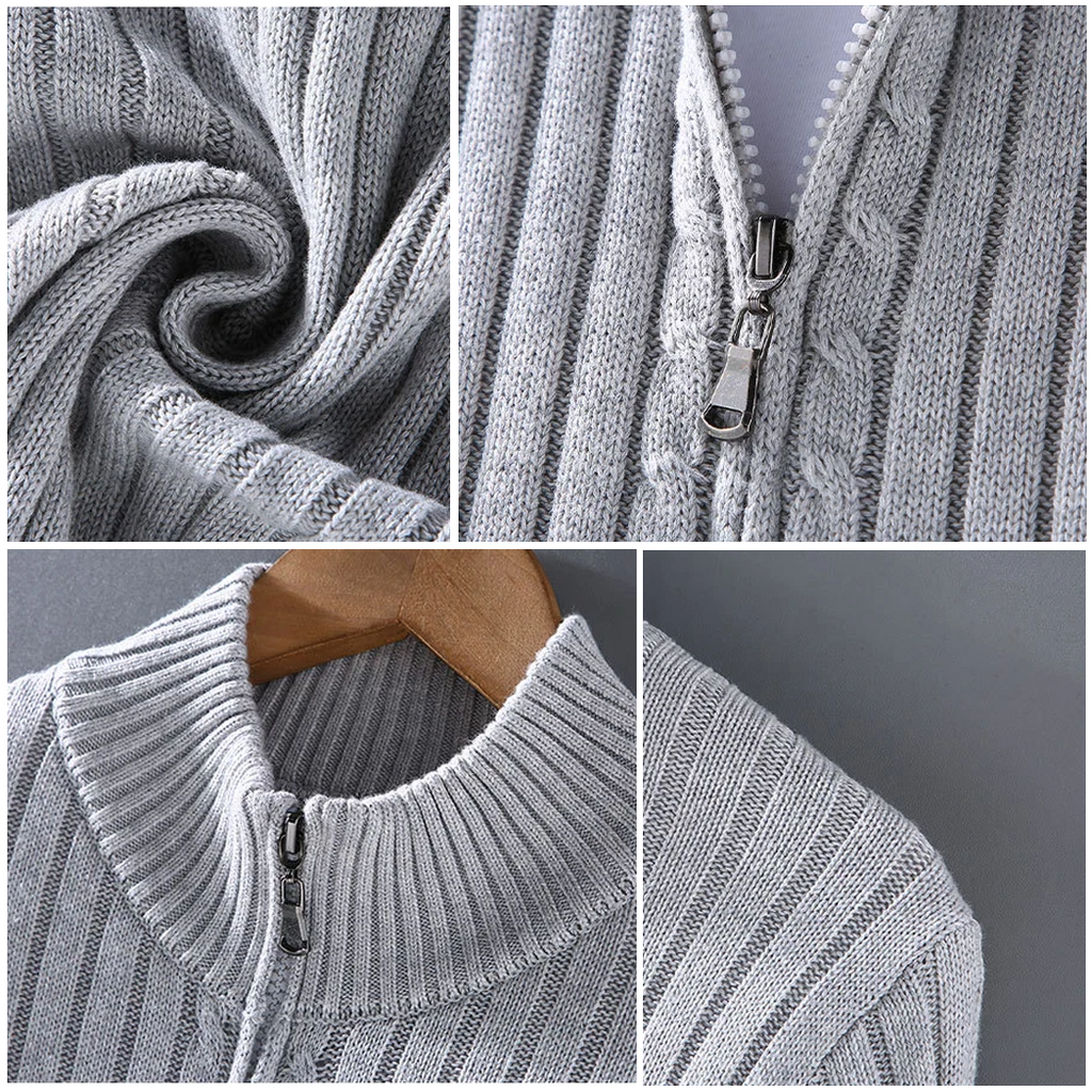 Men’s Zip Cardigan – Modern Knitted Sweater with Refined Fit