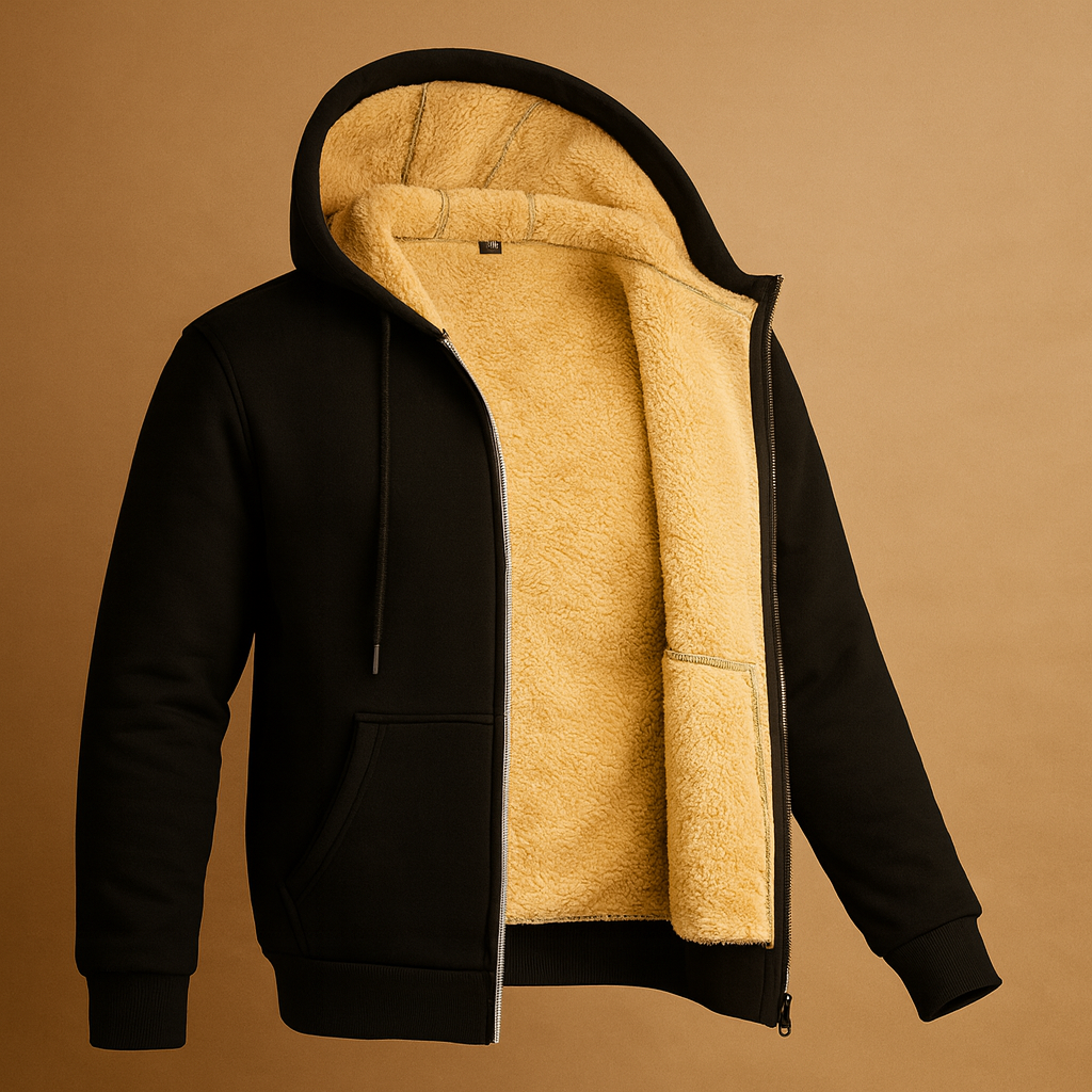 Men’s Fleece Cardigan – Warm Zip-Up with Faux-Fur Lining