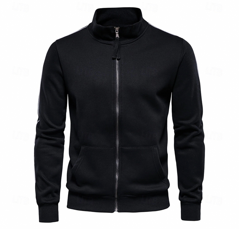 Men’s Zip-Up Cardigan with High Collar – Lightweight & Casual