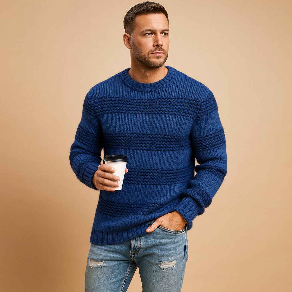 Men’s Fair Isle Jumper – Knitted Nordic Winter Sweater