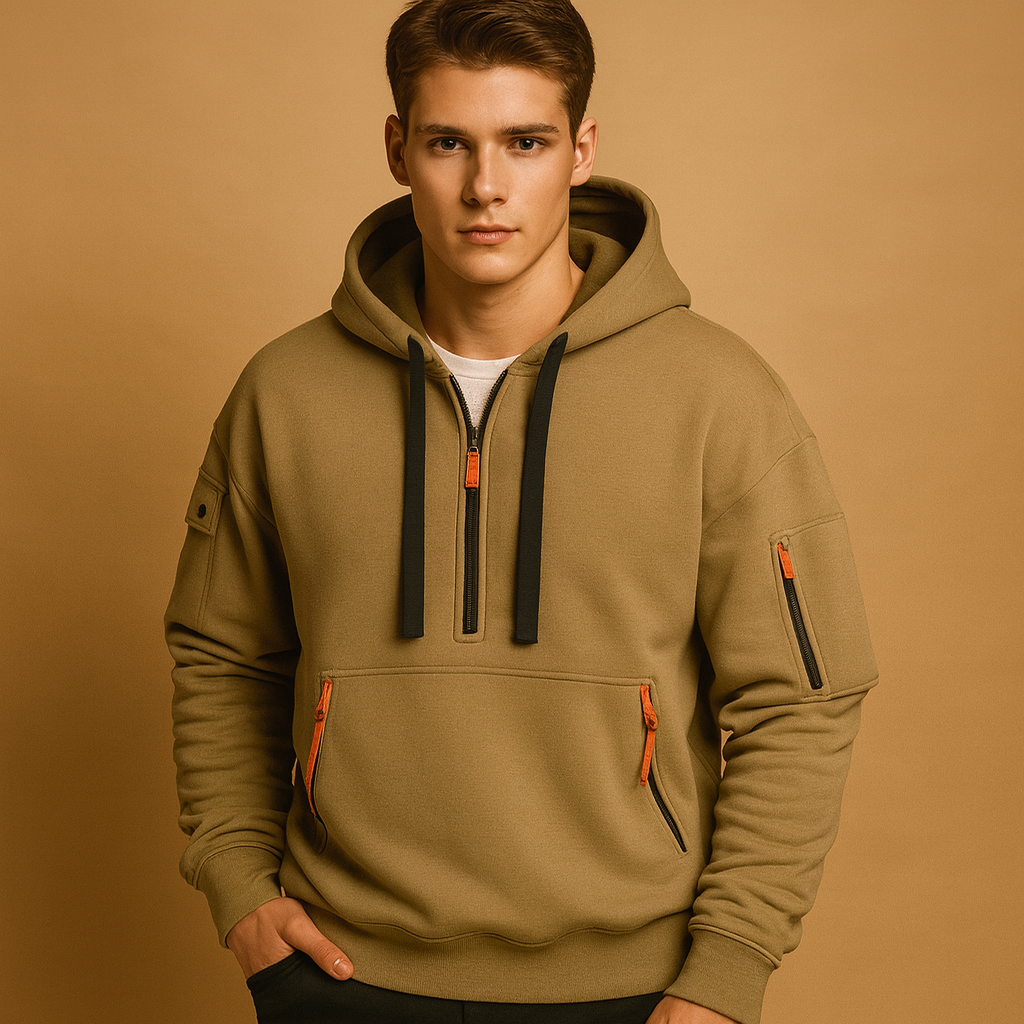 Men’s Pullover Hoodie with Hood – Soft Cotton Blend Sweatshirt for Everyday Wear