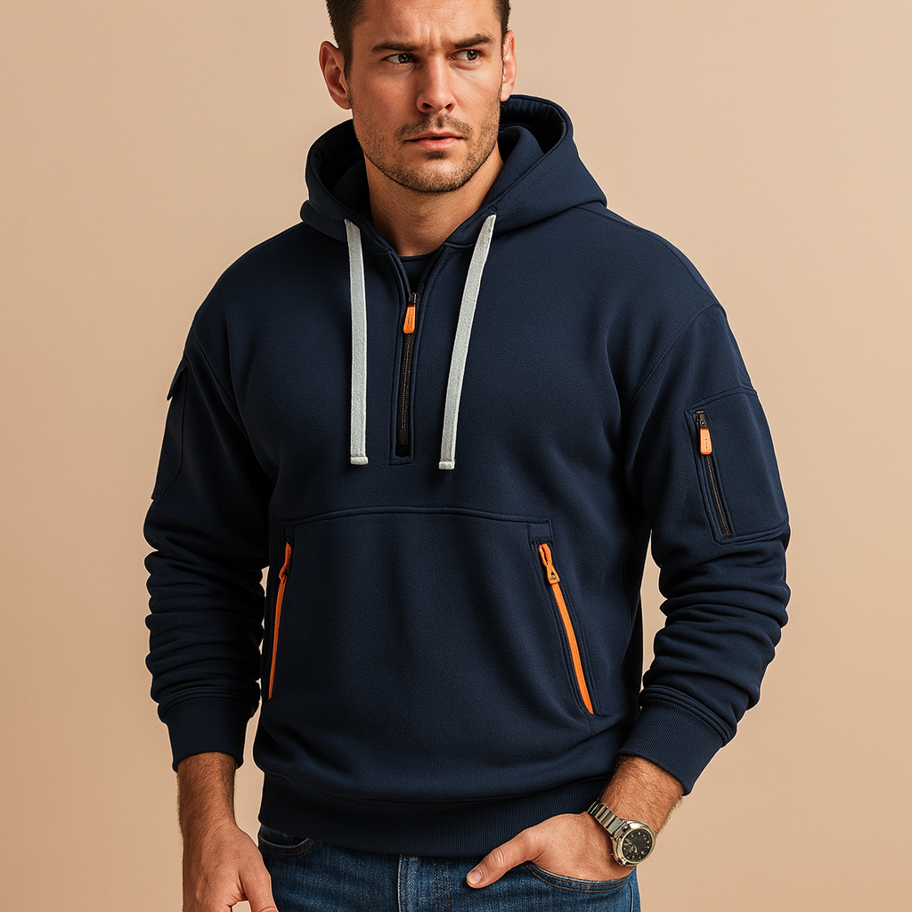 Men’s Pullover Hoodie with Hood – Soft Cotton Blend Sweatshirt for Everyday Wear
