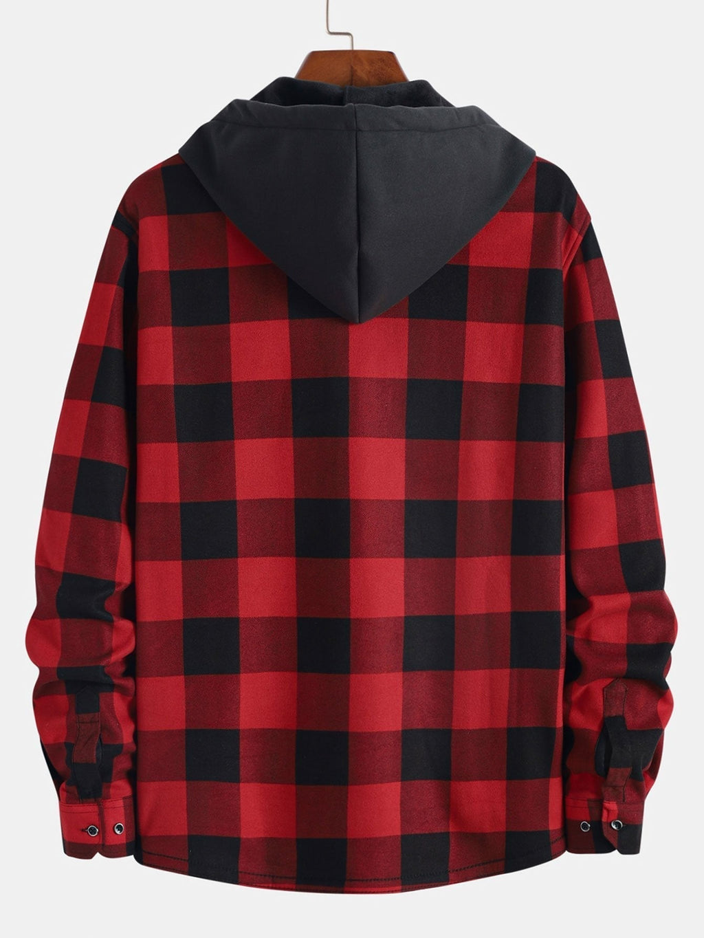 Men’s Hooded Flannel Shirt – Fleece-Lined Plaid Overshirt