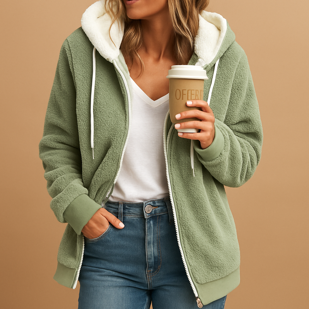 Women's Fleece Cardigan with Hood – Longline and Relaxed Fit