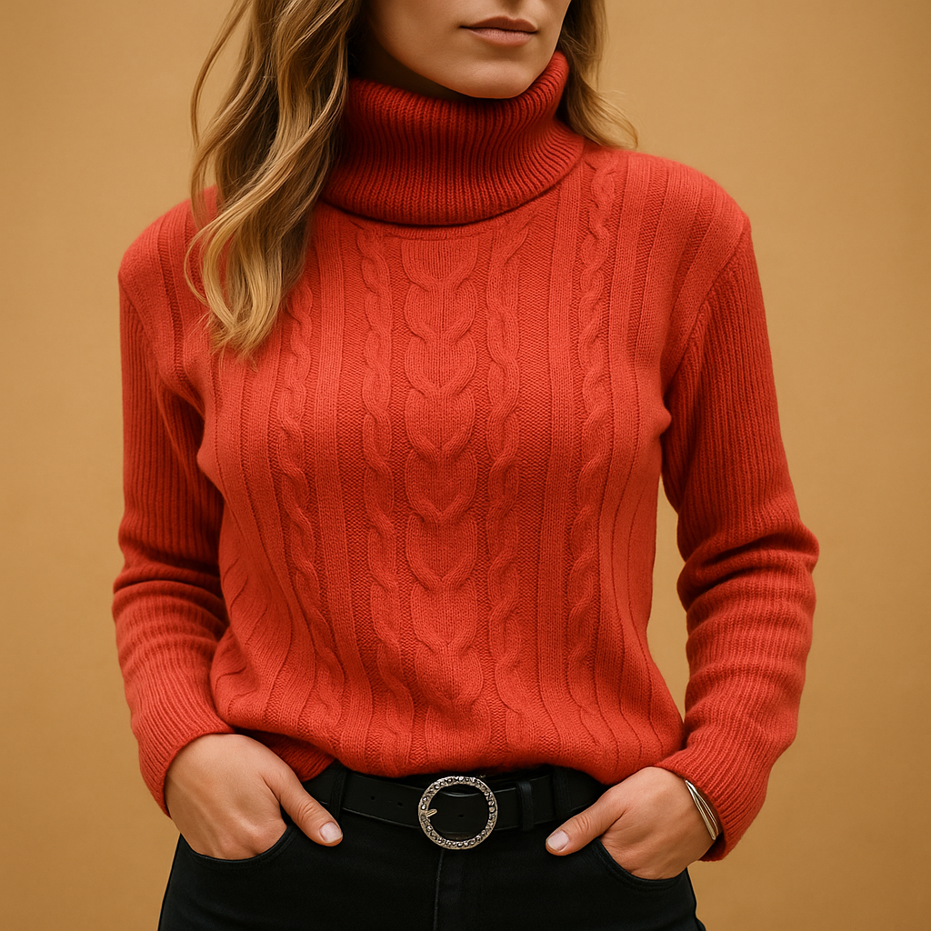 Women's Lightweight Turtleneck Jumper – Soft Knit Roll Neck Top