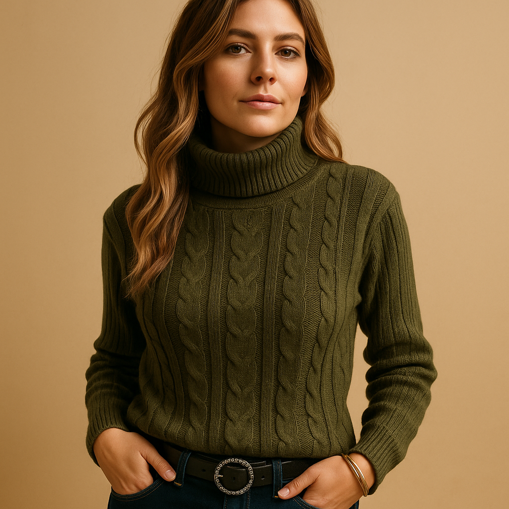 Women's Lightweight Turtleneck Jumper – Soft Knit Roll Neck Top