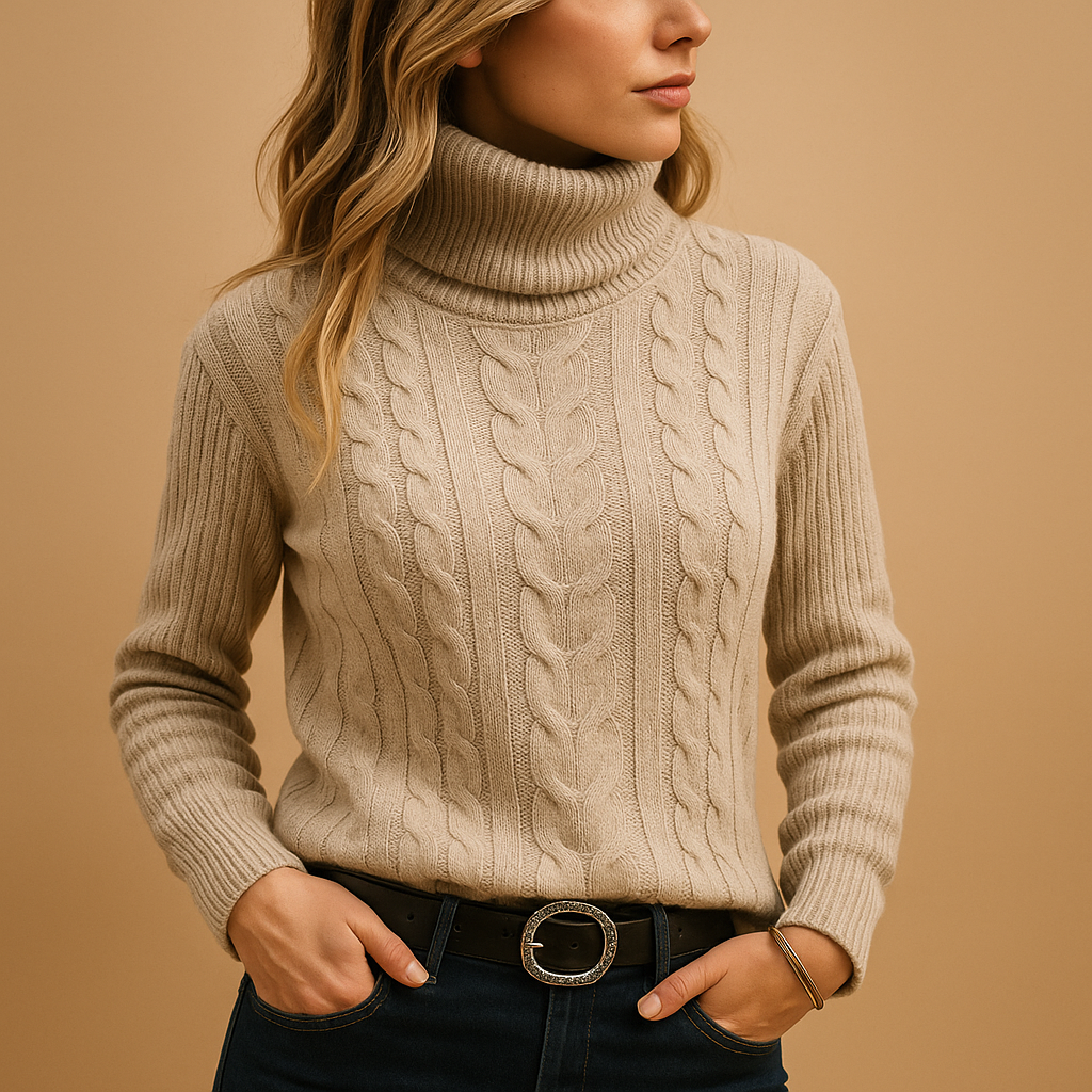 Women's Lightweight Turtleneck Jumper – Soft Knit Roll Neck Top
