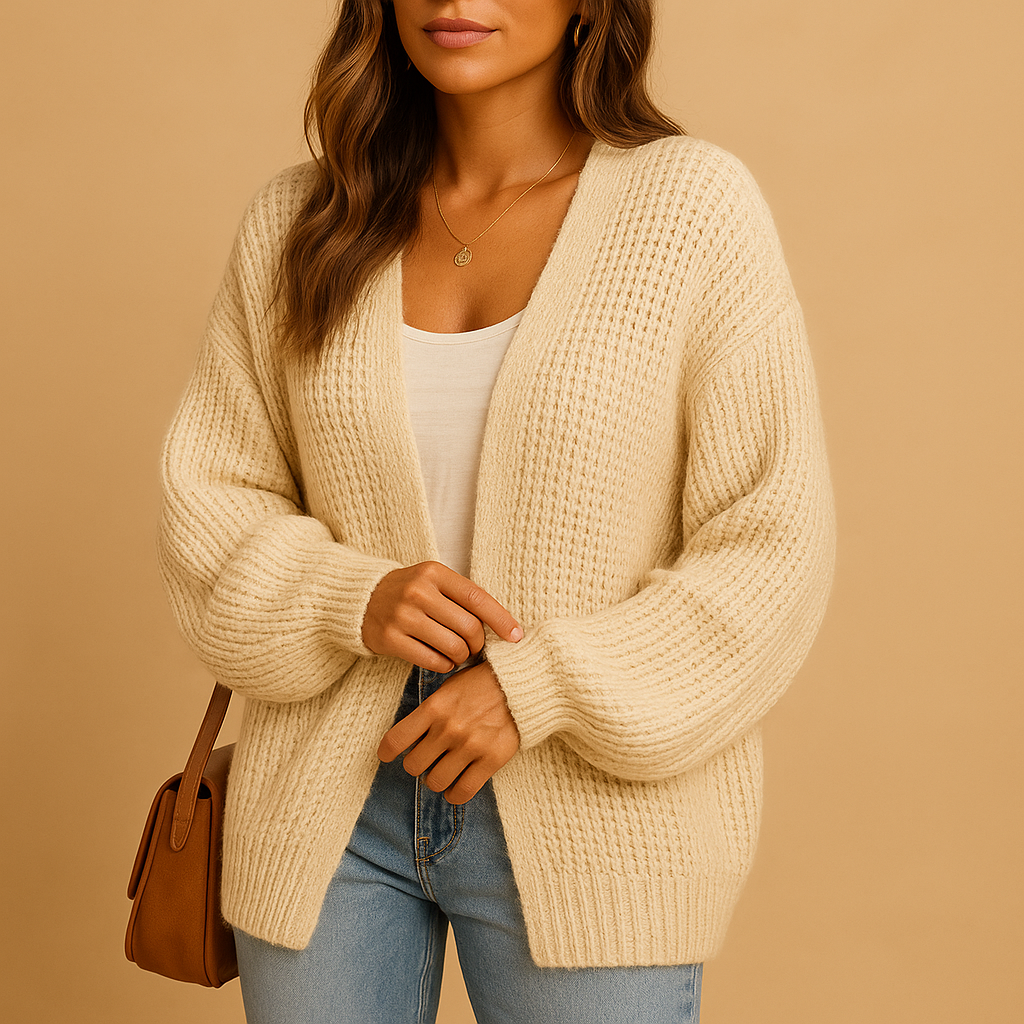 Women’s Knitted Open Cardigan with Relaxed Fit – Everyday Comfort