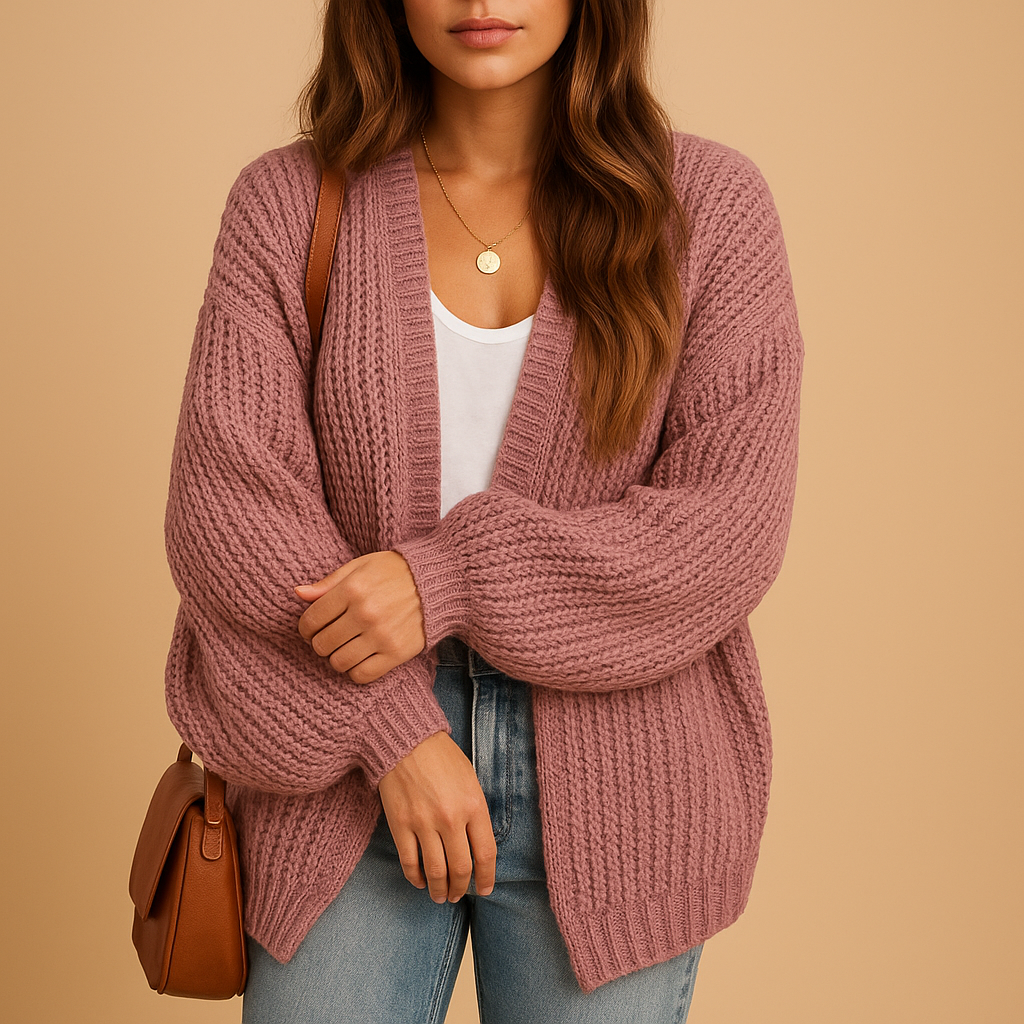 Women’s Knitted Open Cardigan with Relaxed Fit – Everyday Comfort