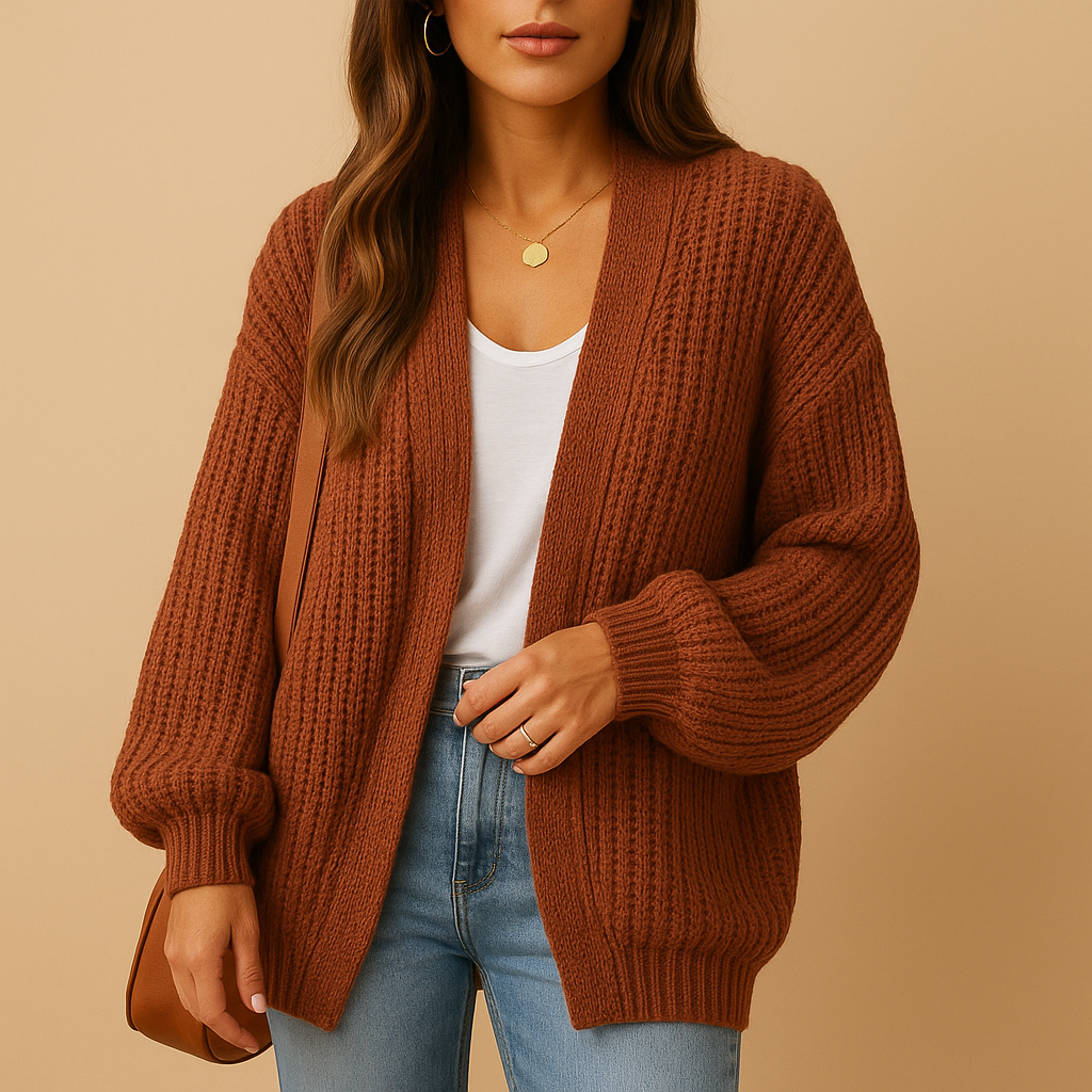 Women’s Knitted Open Cardigan with Relaxed Fit – Everyday Comfort