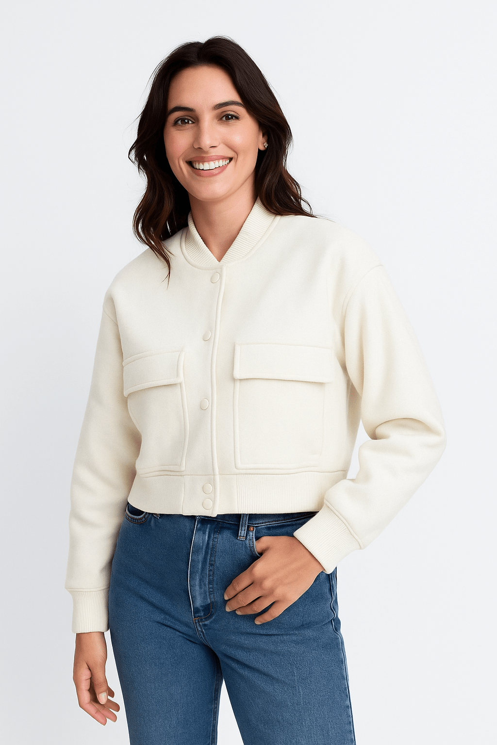 Cropped Bomber Jacket for Women