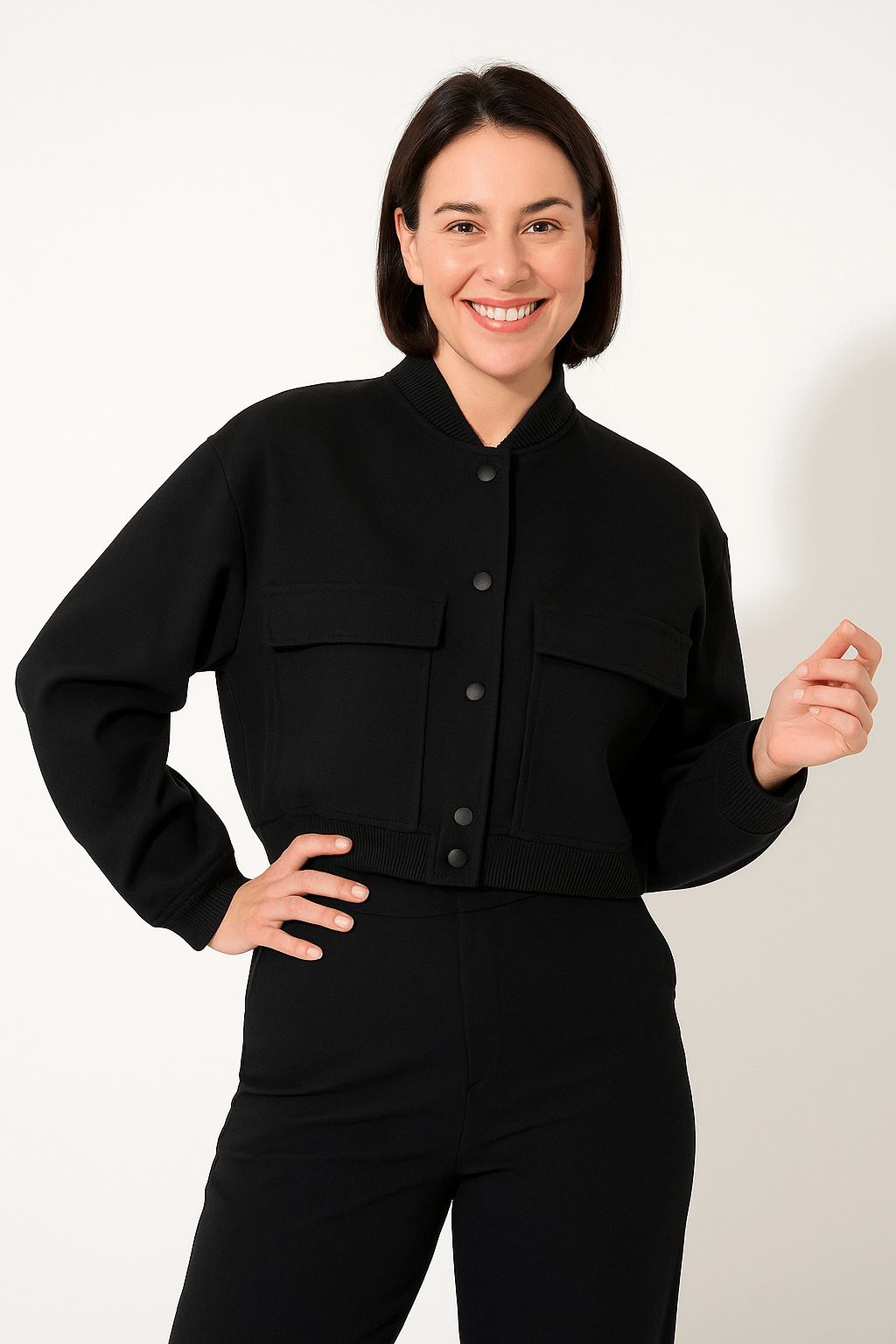 Cropped Bomber Jacket for Women