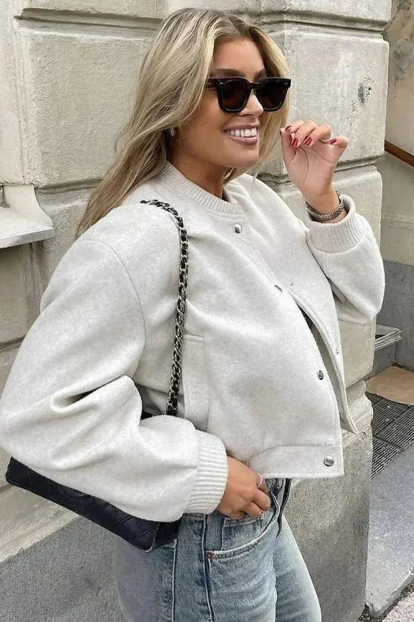 Cropped Bomber Jacket for Women