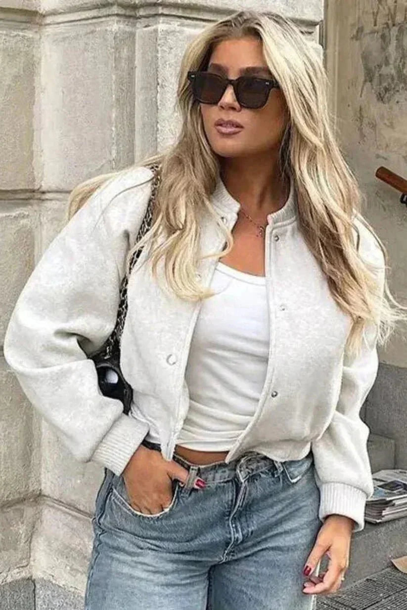 Cropped Bomber Jacket for Women