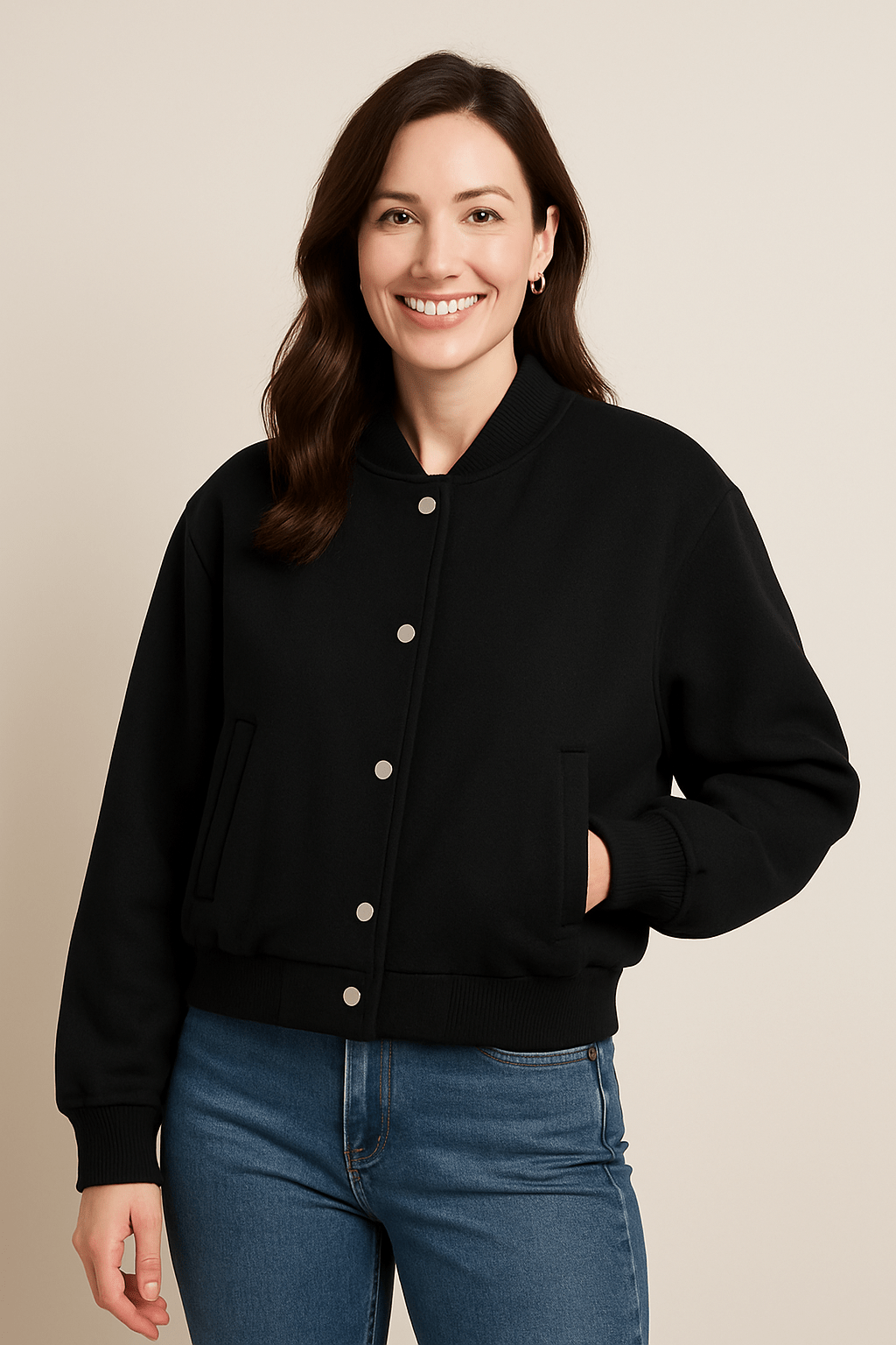 Cropped Bomber Jacket for Women