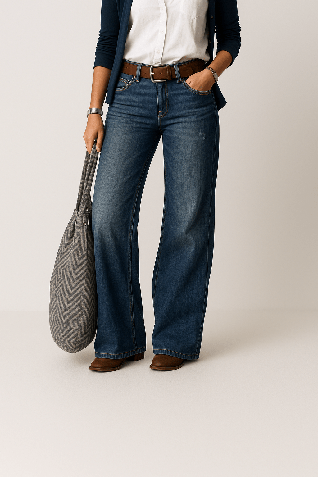 Wide Leg Denim Jeans for Women