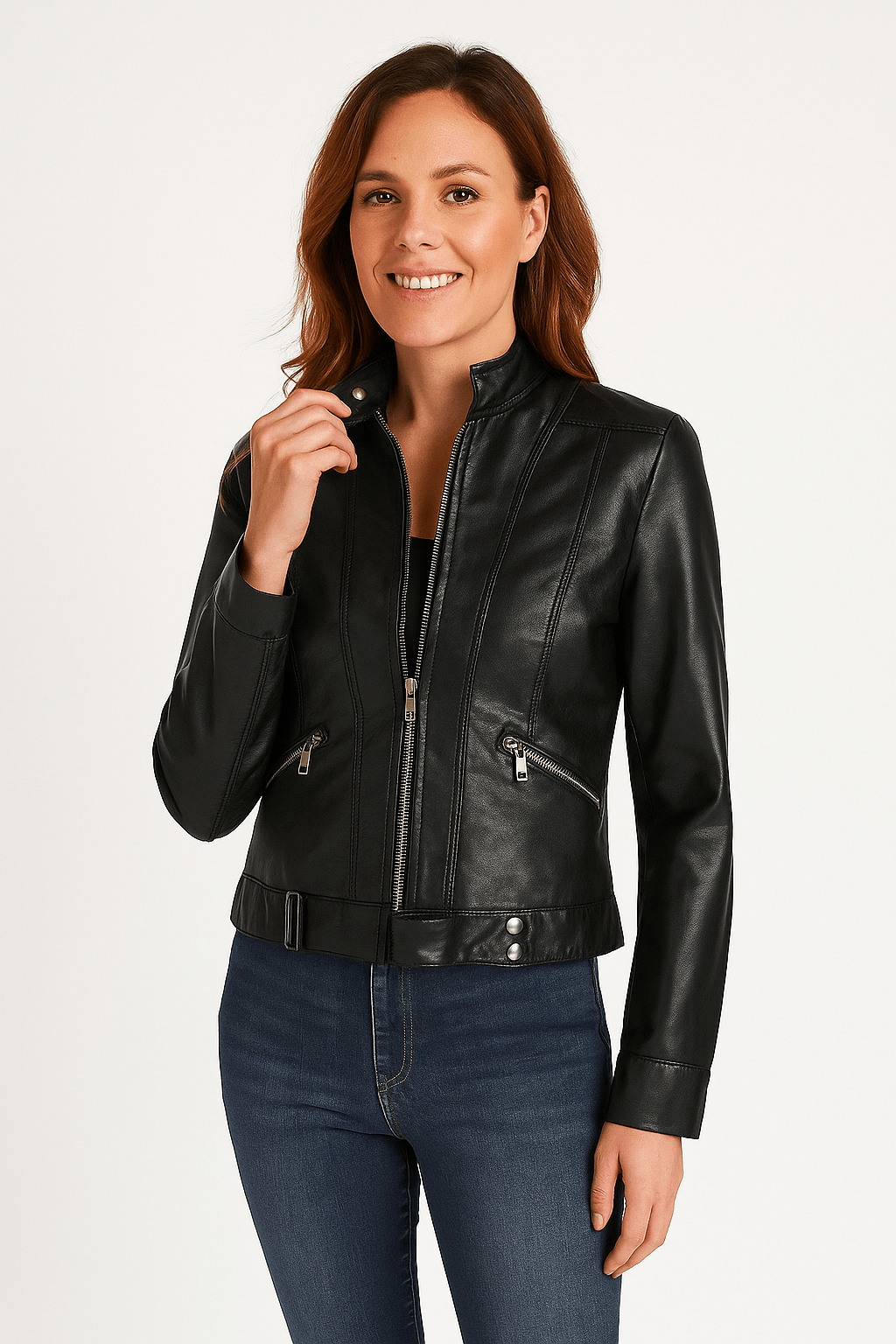 Tailored Leather Jacket for Women